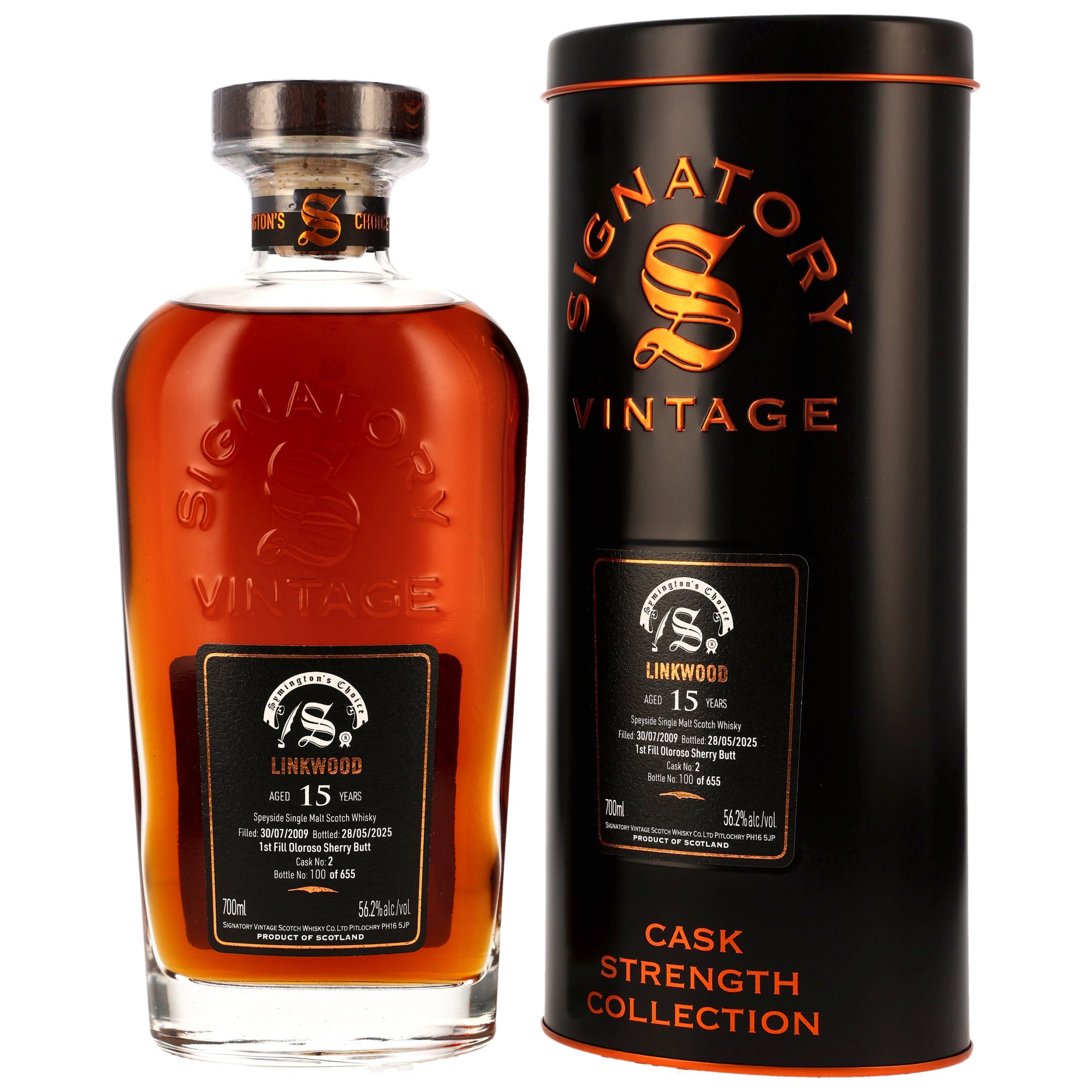 Linkwood 15 Jahre 2009/2025 Symingtons Choice Signatory Cask Strength #2 56,2% vol.