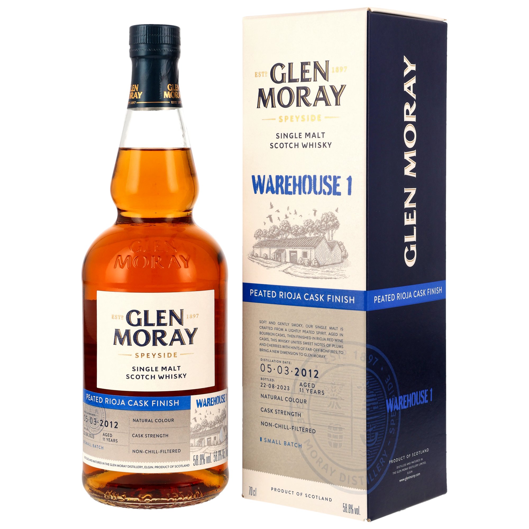 Glen Moray 2012/2013 Peated Rioja Cask Warehouse 1 58,8% vol.