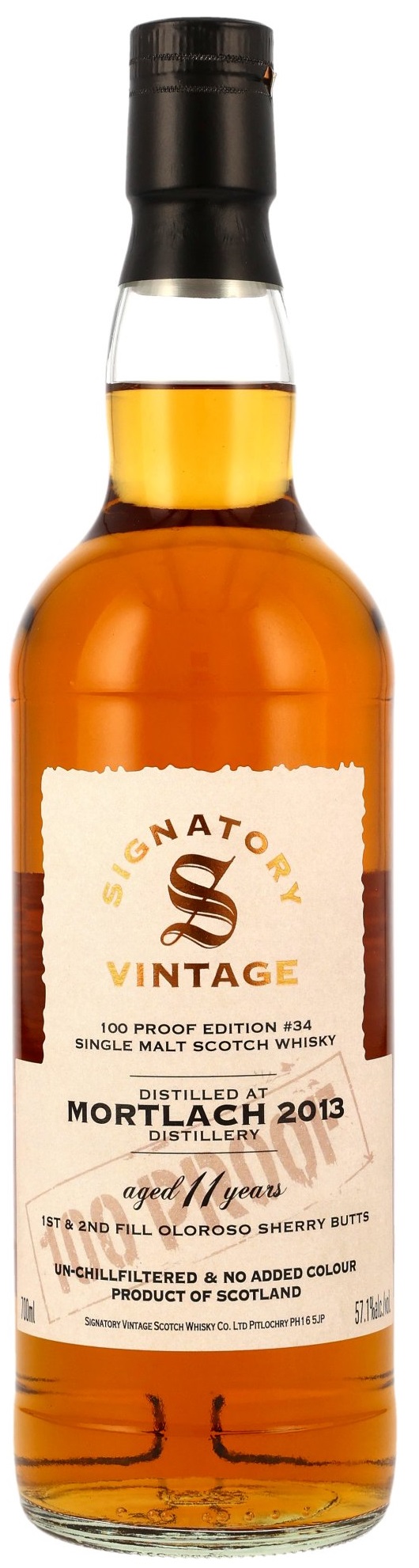 Mortlach-2013 Mortlach 2013/2024 Oloroso Cask Signatory Vintage 100 Proof #34 57,1% vol.