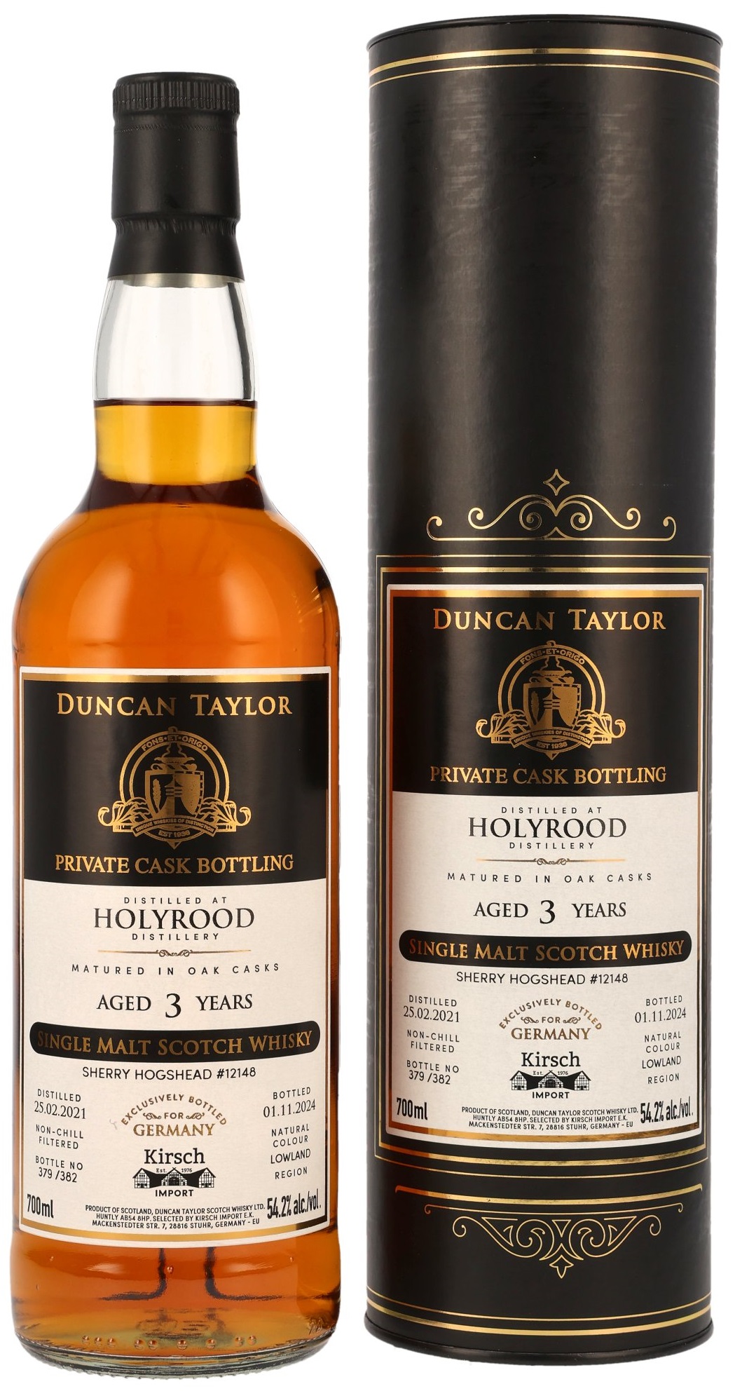 Holyrood-2021-DT Holyrood 2021/2024 Sherry Cask Duncan Taylor Private Cask #12148 54,2% vol