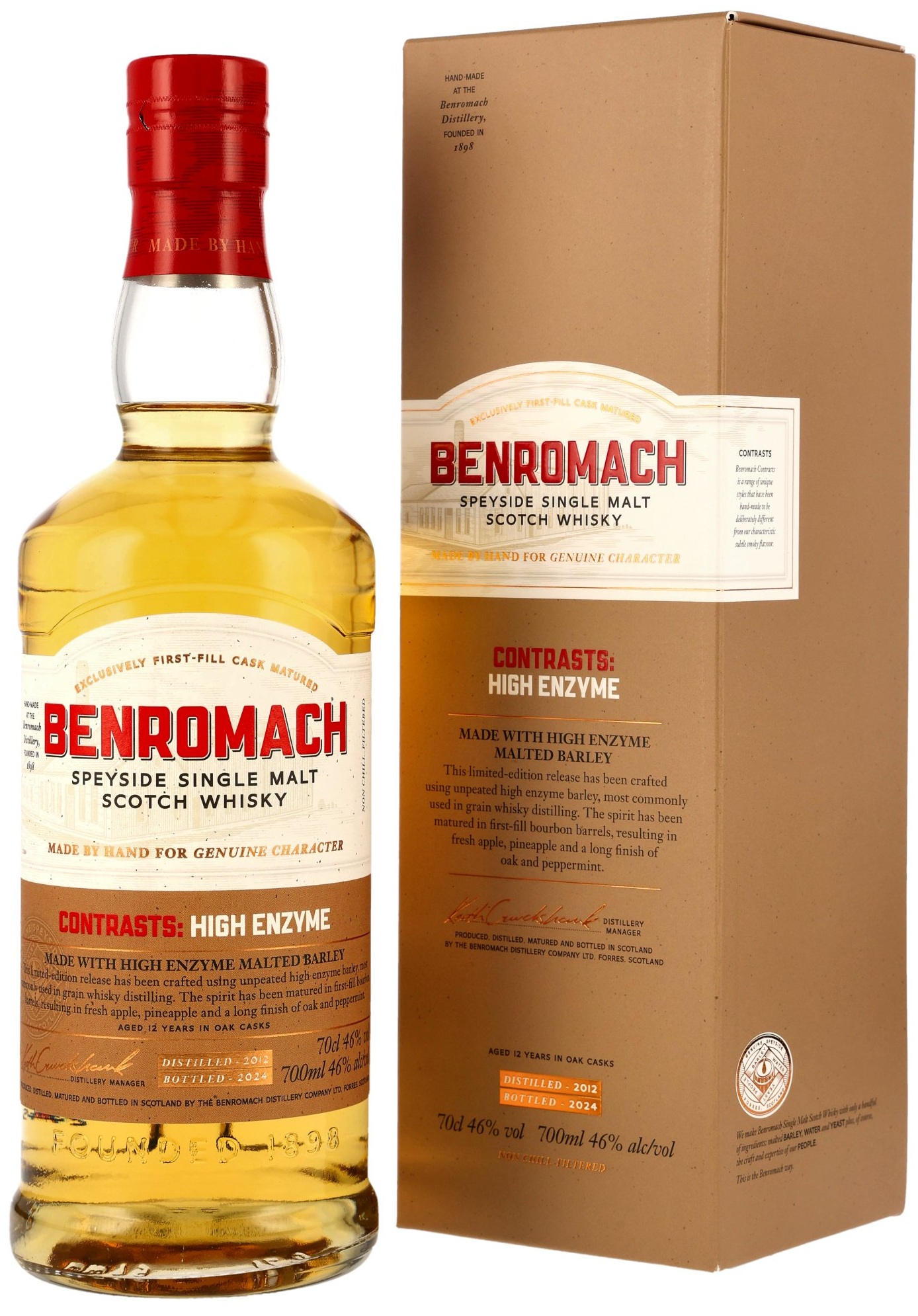 Benromach-Contrasts-High-Enzyme Benromach unpeated 2012/2024 Contrasts:High Enzyme 46% vol.