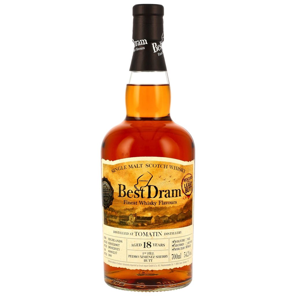 Tomatin 18 Jahre 2007/2025 1st Fill PX Sherry Cask Best Dram 54,2% vol.