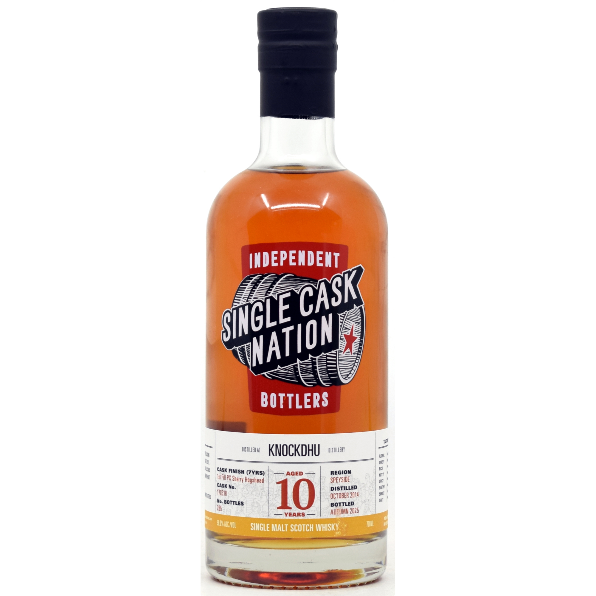Knockdhu 10 Jahre 2014/2025 1st Fill PX Sherry Single Cask Nation 58% vol.