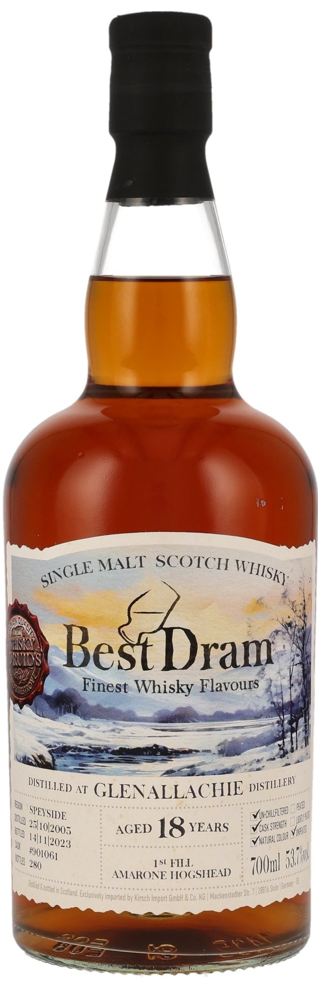 glenallachie_18_bd Glenallachie 18 Jahre 2005/2023 1st Fill Amarone Cask Best Dram 53,7% vol.