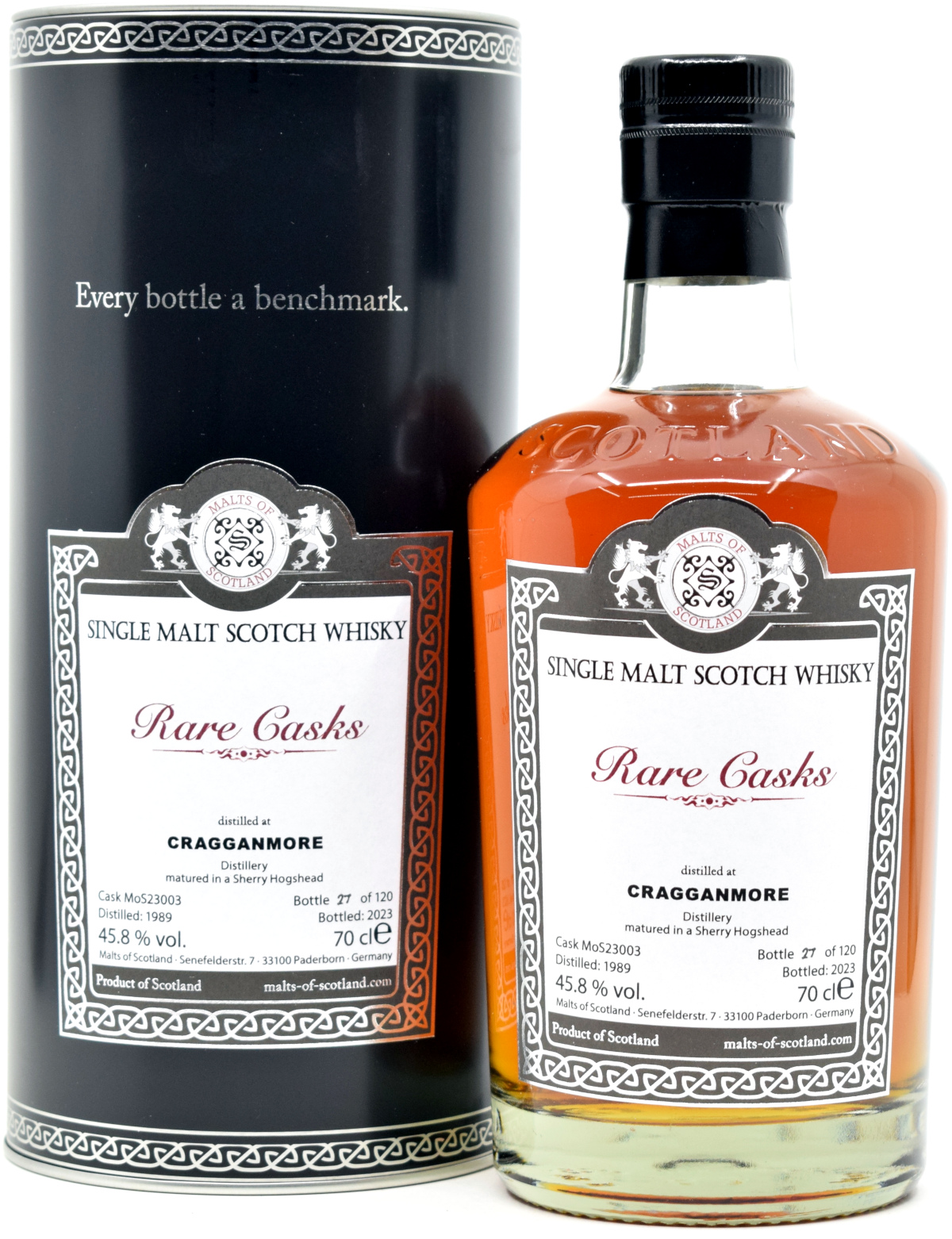 cragganmore_1989_moS Cragganmore 34 Jahre 1989/2023 Sherry Cask Malts of Scotland Rare Cask Range 45,8% vol.