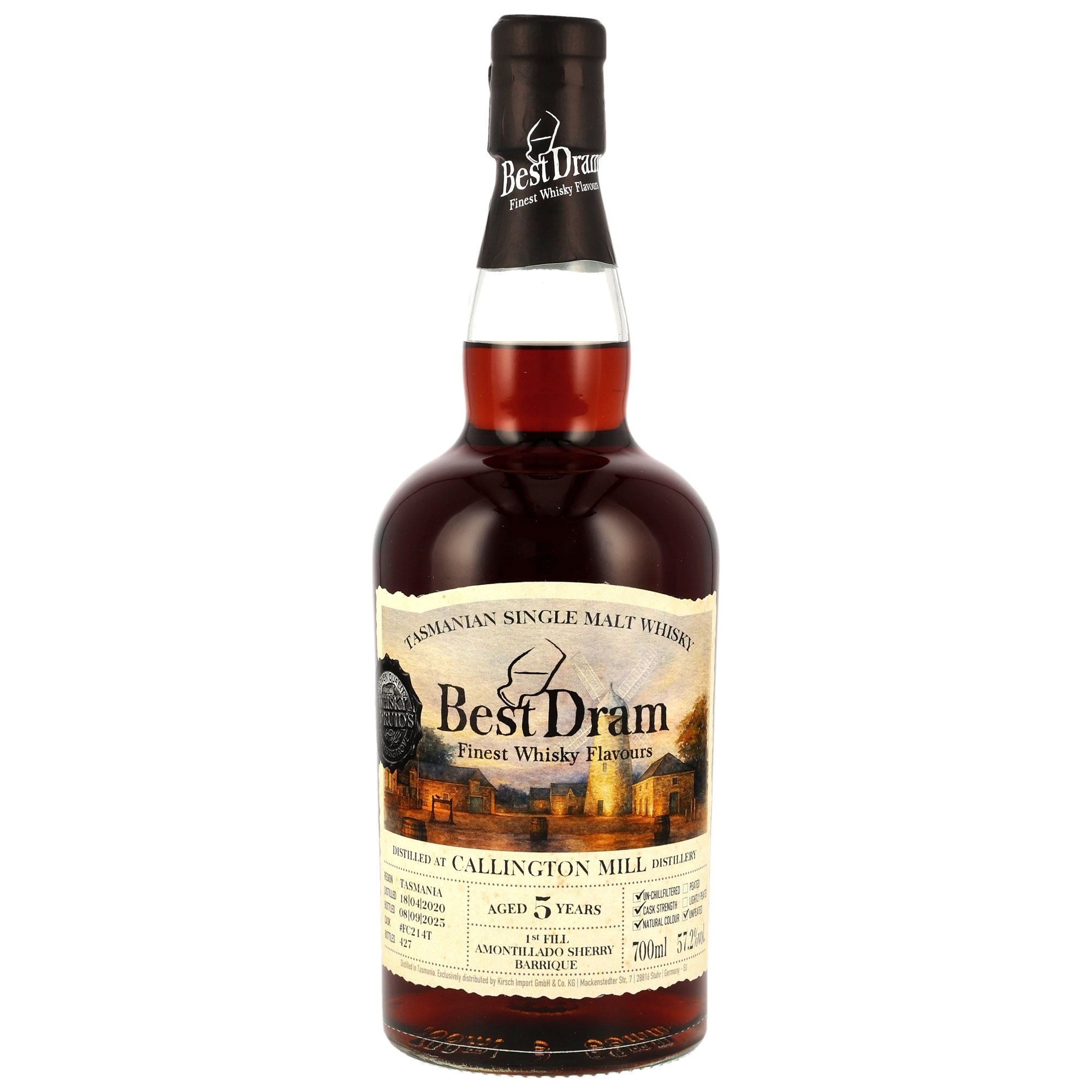 Callington Mill 2020/2025 1st Fill Amontillado Sherry Cask #FC214T Best Dram 57,2% vol.