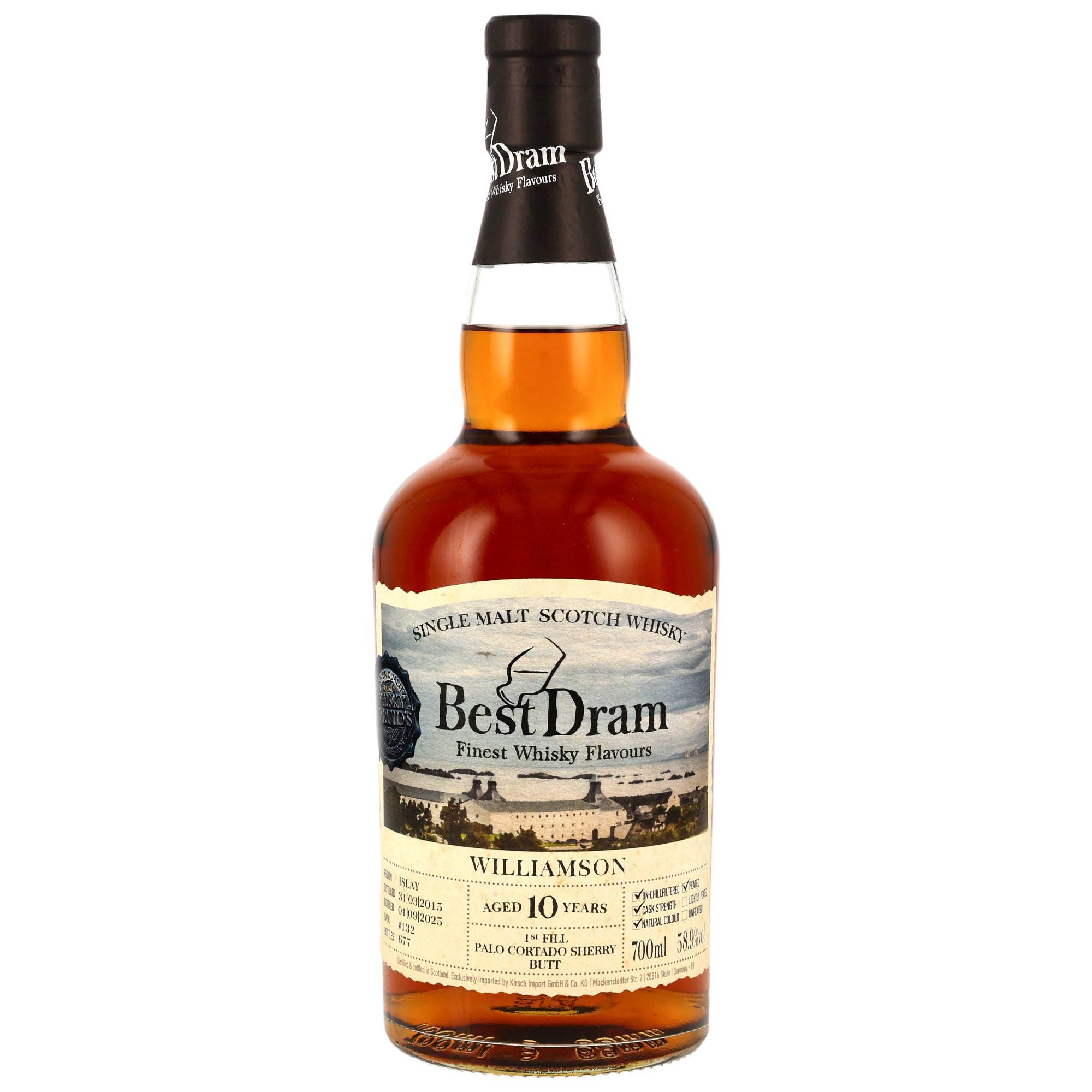 Williamson 10 Jahre 2015/2025 1st Fill Palo Cortado Sherry Cask Best Dram 58,9% vol.