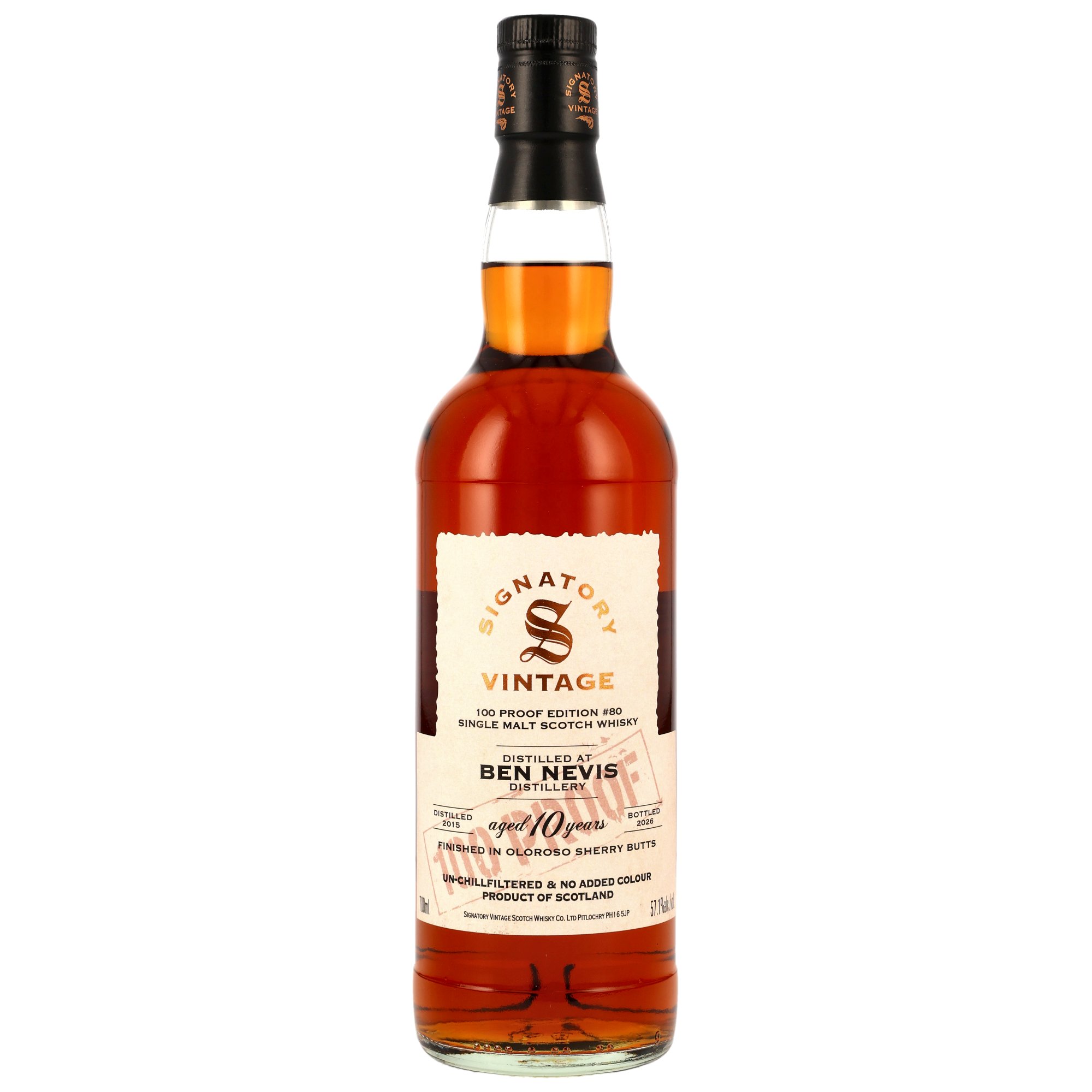 Ben Nevis 2015/2026 Oloroso Sherry Signatory Vintage 100 Proof #80 57,1% vol.