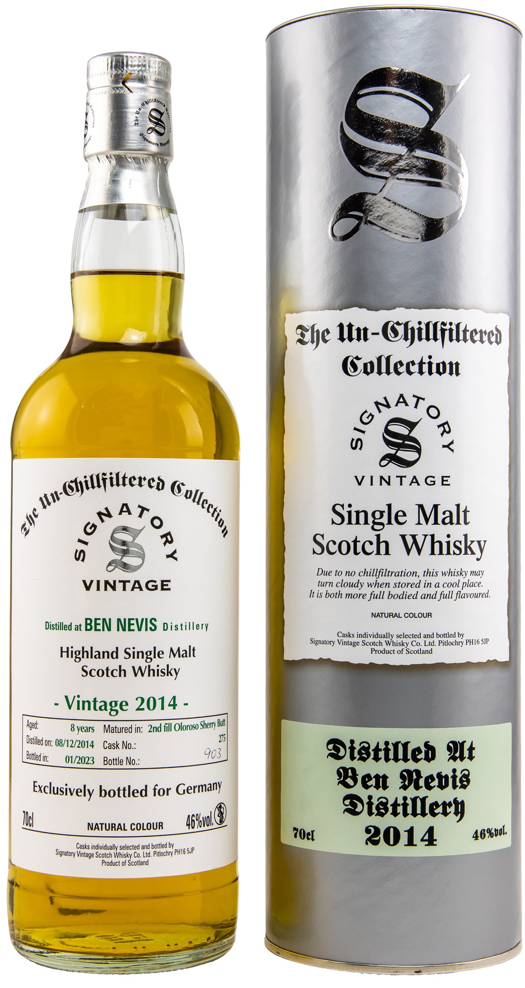 bennevis_275 Ben Nevis 8 Jahre 2014/2023 Sherry Cask Signatory Un-Chillfiltered Collection #275