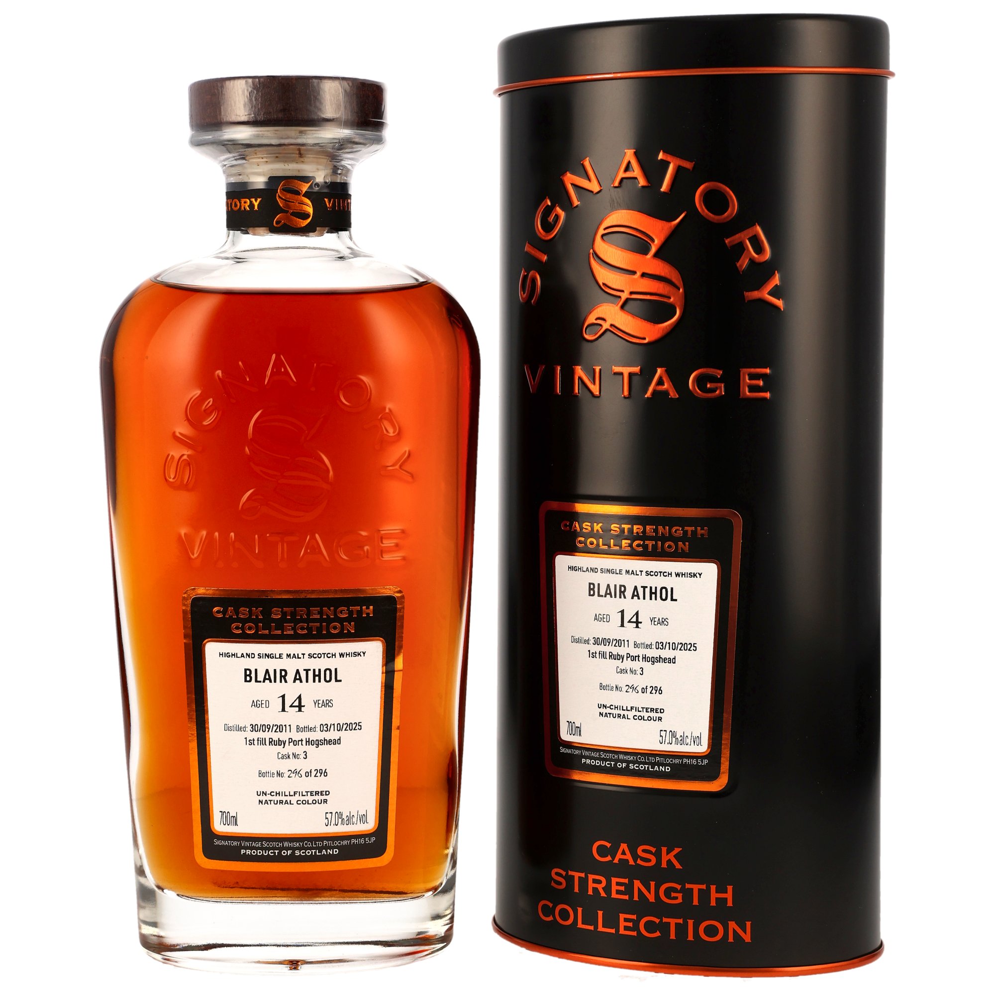 Blair Athol 13 Jahre 2011/2025 1st Fill Ruby Port Signatory Cask Strength #3 57% vol