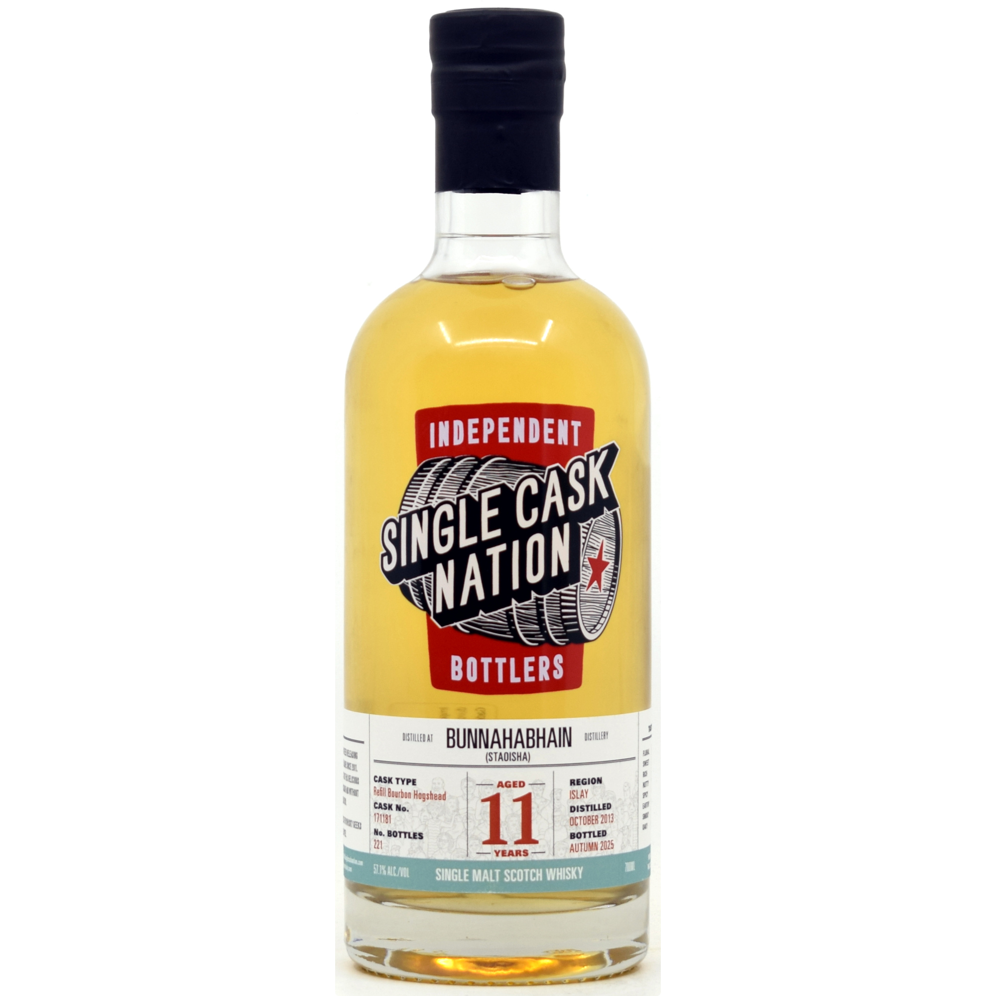 Bunnahabhain Staoisha 11 Jahre 2013/2025 Single Cask Nation 57,1% vol.