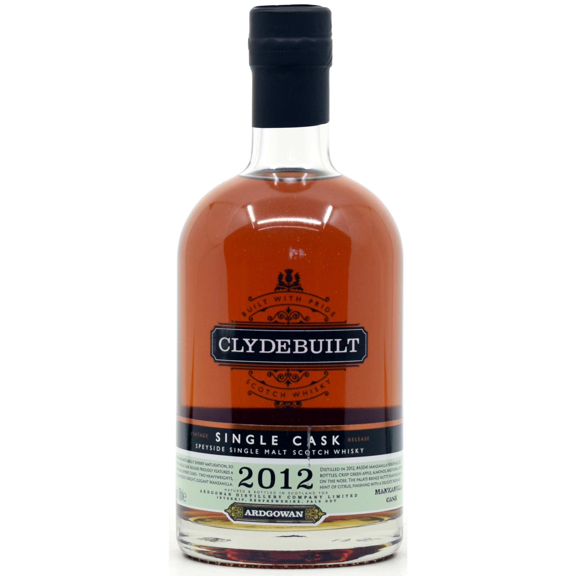 Clydebuilt 12 Jahre 2012/2025 Manzanilla Single Cask Ardgowan Distillery 61,6% vol.