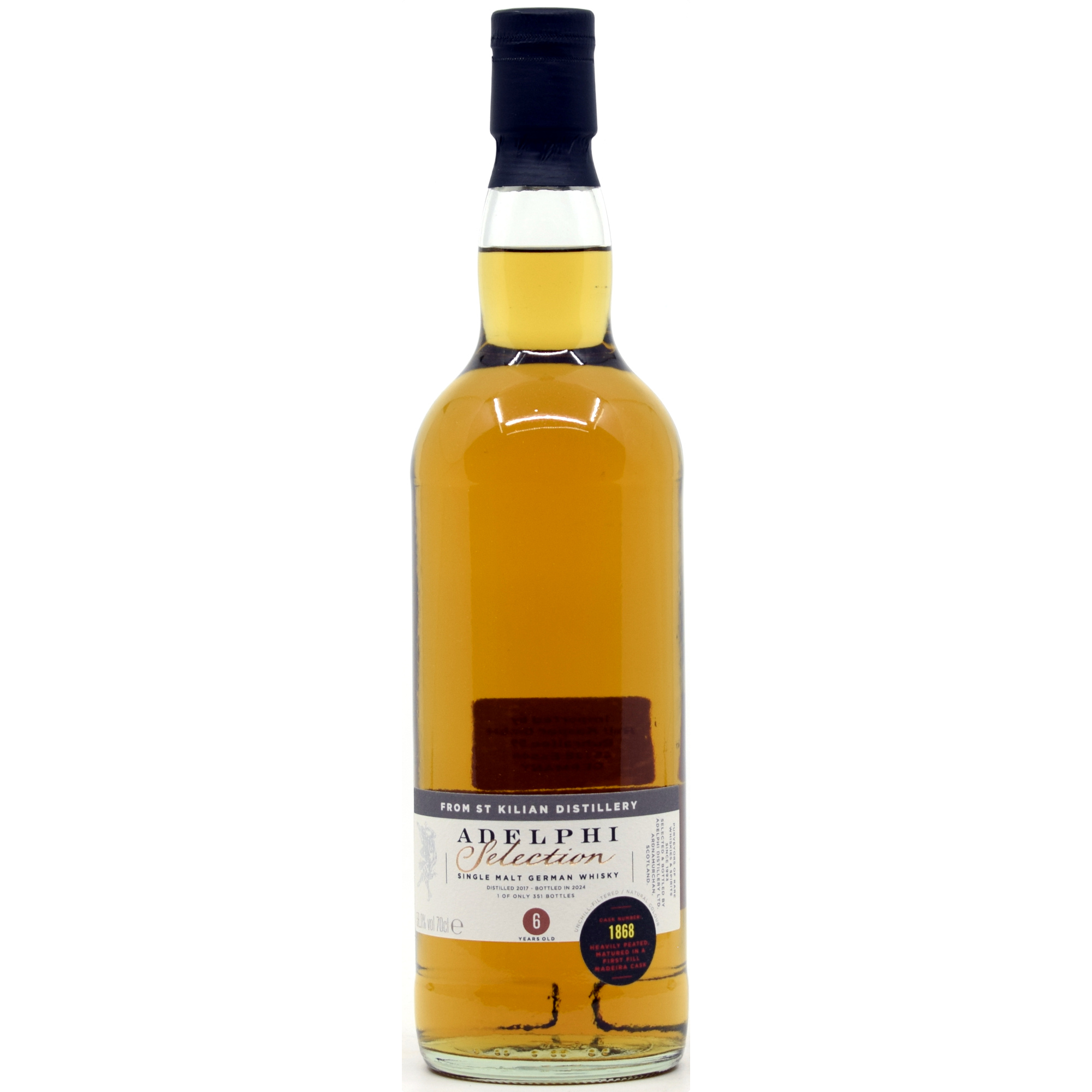 St. Kilian heavily peated 2017/2024 1st Fill Madeira Cask #1868 Adelphi 58% vol.