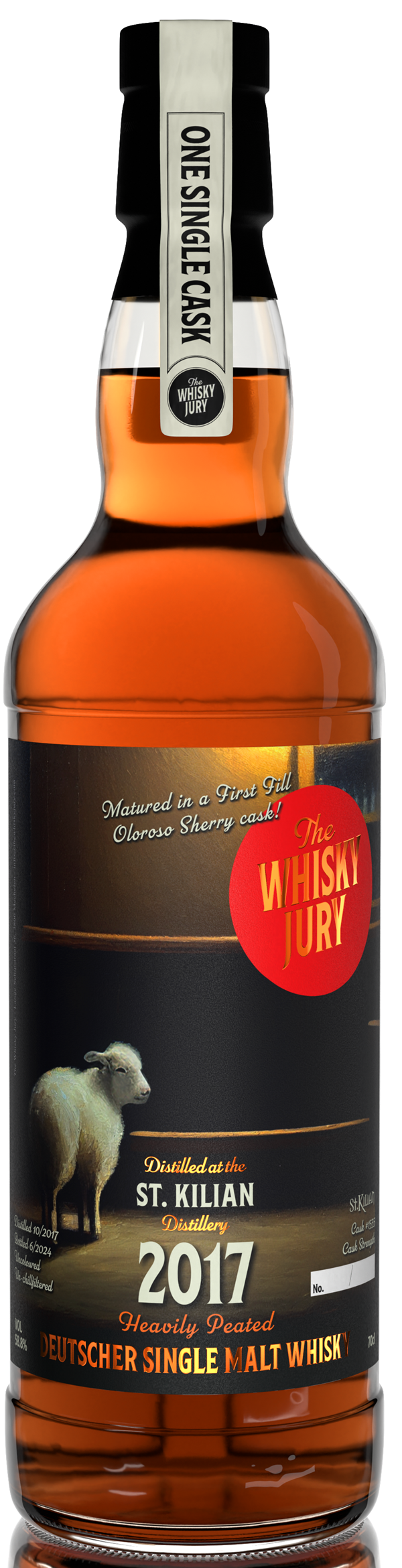 StKilian2017_02-1 St. Kilian (heavily peated) 2017/2024 1st Fill Oloroso The Whisky Jury 58,8% vol.