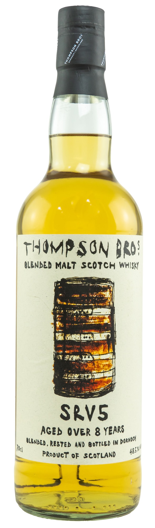 SRV5-pst SRV5 8 Jahre Blended Malt Thompson Bros 48,5% vol.