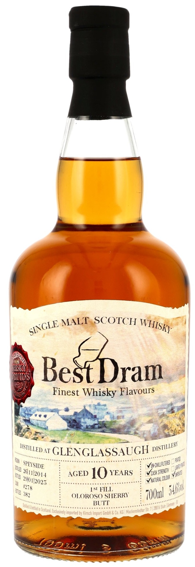 Glenglassaugh-2014-BD Glenglassaugh 2014/2025 1st Fill Oloroso Casks Best Dram 54,6% vol.