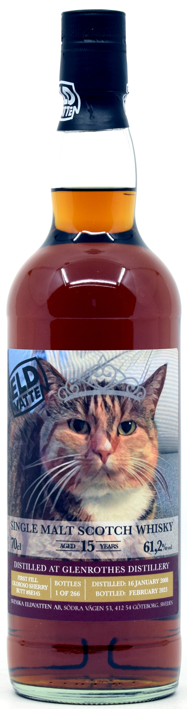 glenrothes_15_SE Glenrothes 15 Jahre 2007/2023 Sherry Cask Svenska Eldvatten Cat Label 61,2% vol.