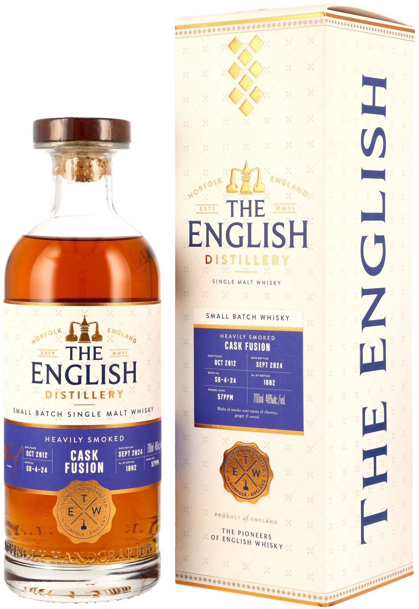 English-Whisky-Co-2012-peated The English 11 Jahre 2012/2024 Cask Fusion Heavily Smoked 46% vol.