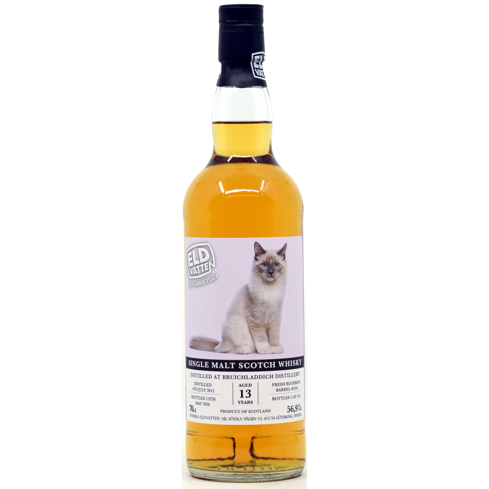 Bruichladdich 13 Jahre 2012/2026 Fresh Bourbon Barrel #2341 Svenska Eldvatten 56,9% vol.
