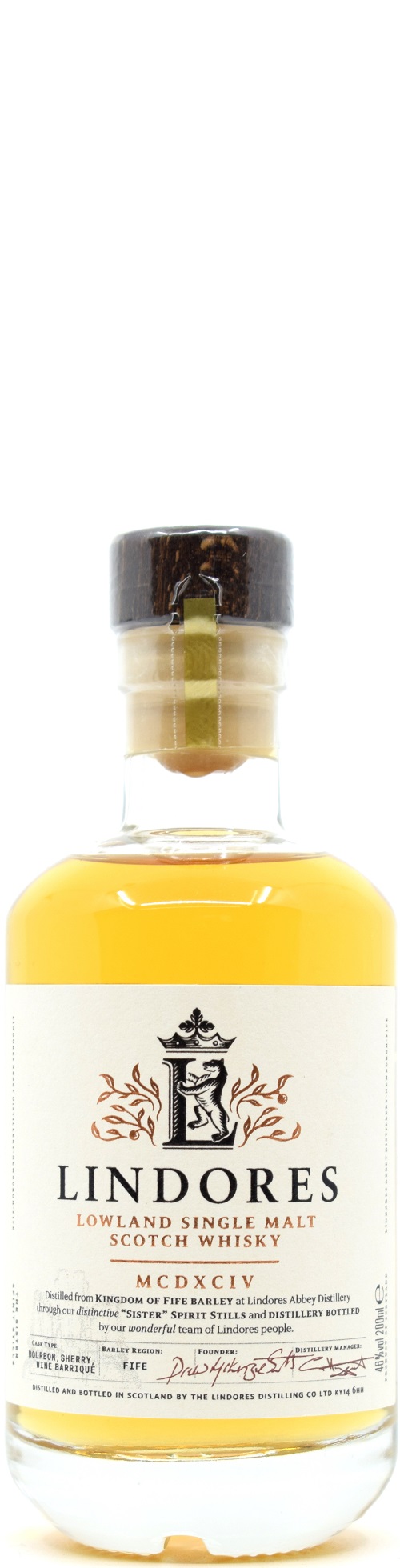 lindores_200 Lindores Abbey Distillery MCDXCIV Single Malt Whisky 46% vol. 200 ml