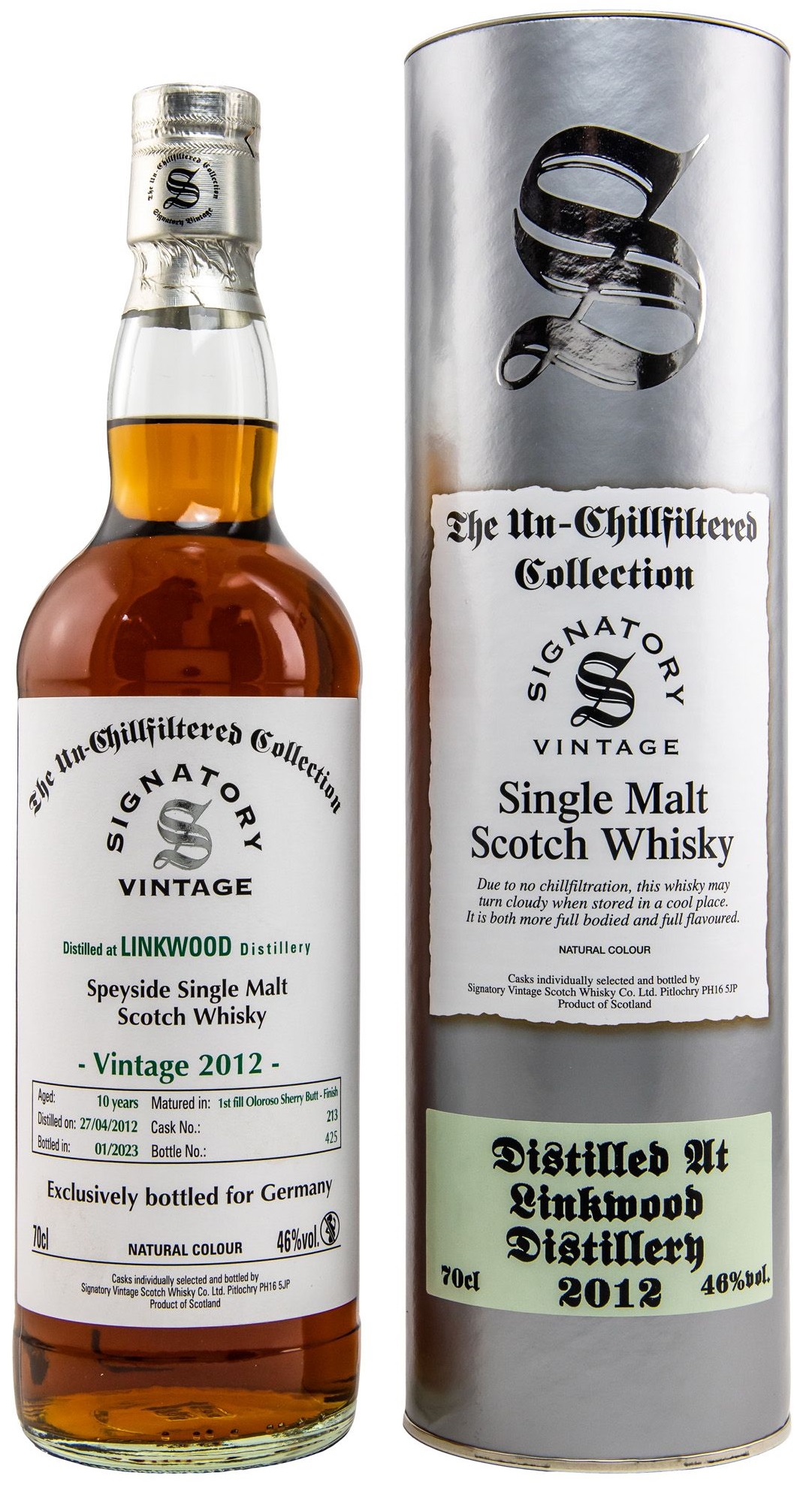 linkwood_2012_SV Linkwood 10 Jahre 2012/2023 Sherry Cask Signatory Un-Chillfiltered Collection #213