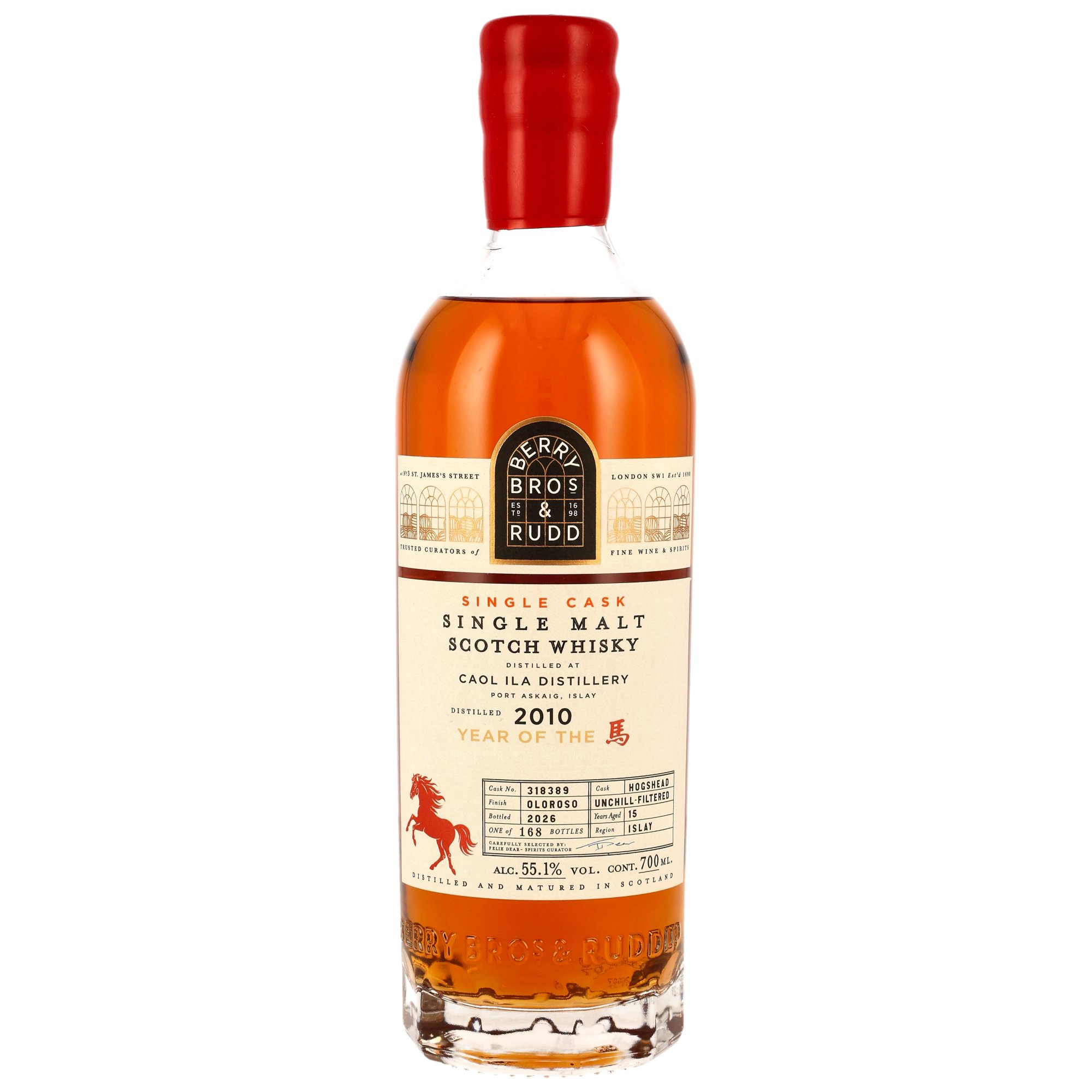 Caol Ila 15 Jahre 2010/2026 Oloroso Sherry Cask Berry Bros. & Rudd #318389 55,1% vol.