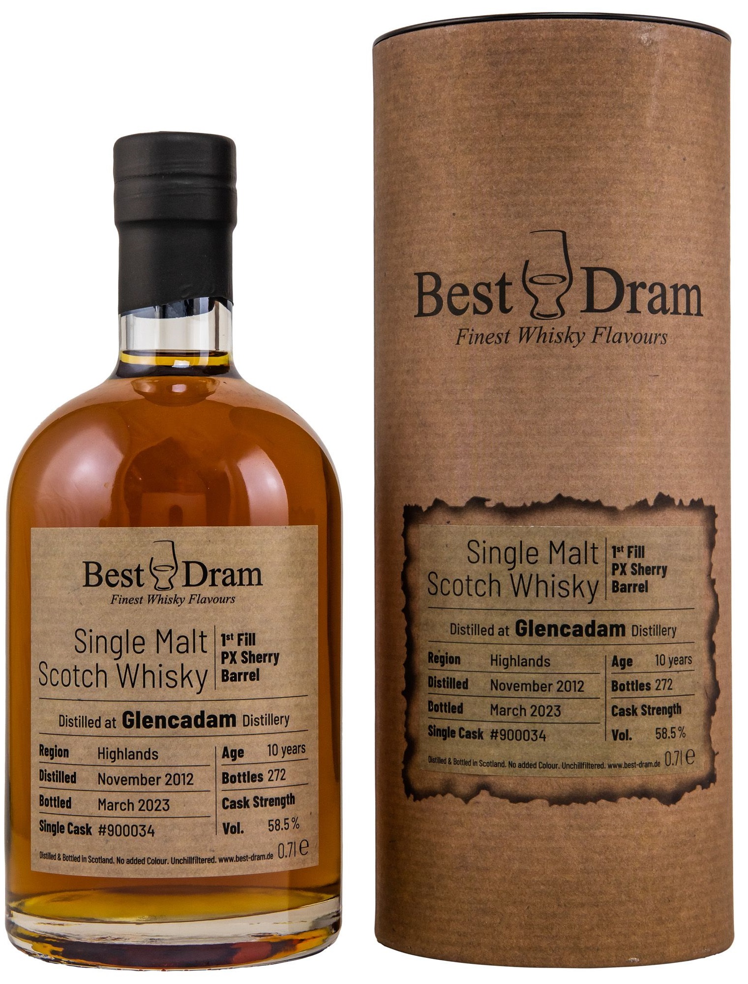 glencadam_2012_BD Glencadam 10 Jahre 2012/2023 PX Sherry Cask Best Dram 58,5% vol.