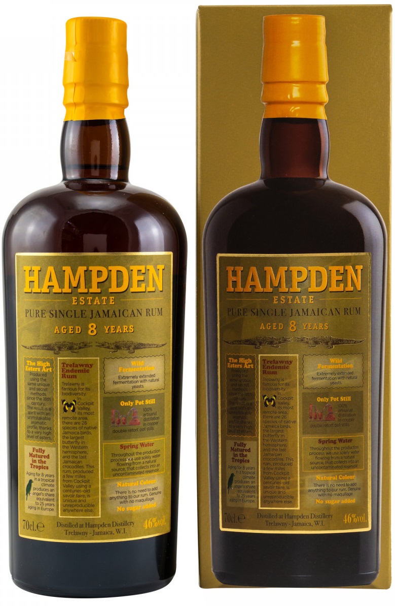 hampden_8 Hampden Estate 8 Jahre Pure Single Jamaican Rum 46% vol.