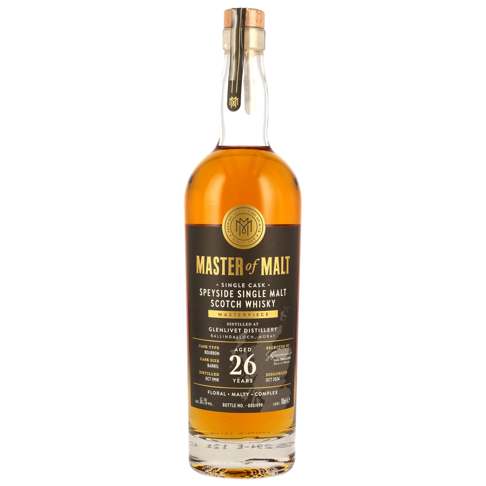 Glenlivet 26 Jahre 1998/2025 Bourbon Barrel Master of Malt Masterpiece 55,7% vol.