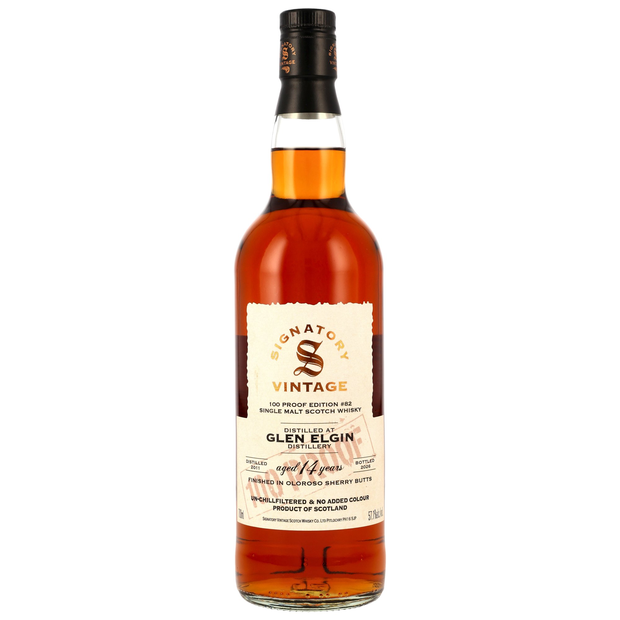 Glen Elgin 2011/2026 Oloroso Sherry Cask Signatory Vintage 100 Proof #82 57,1% vol.