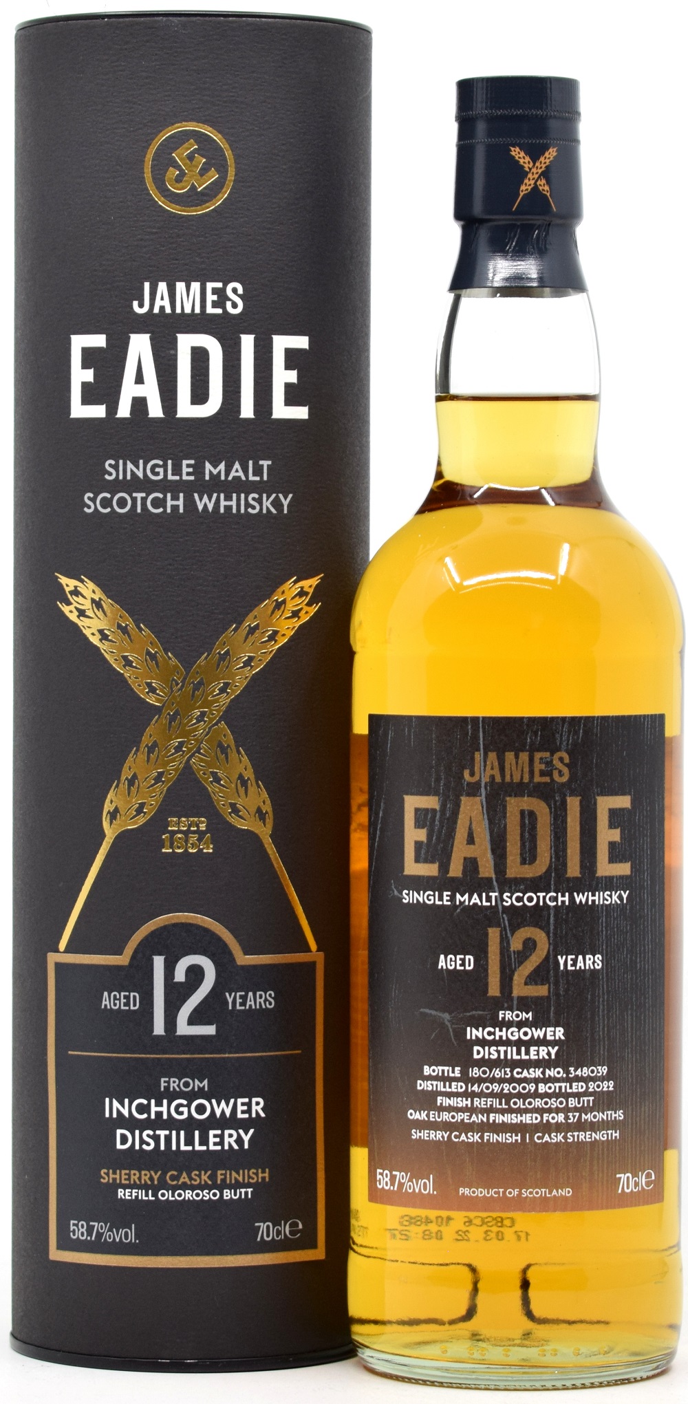 inchgower_12_JE Inchgower 12 Jahre 2009/2022 Oloroso Sherry James Eadie 58,7% vol.