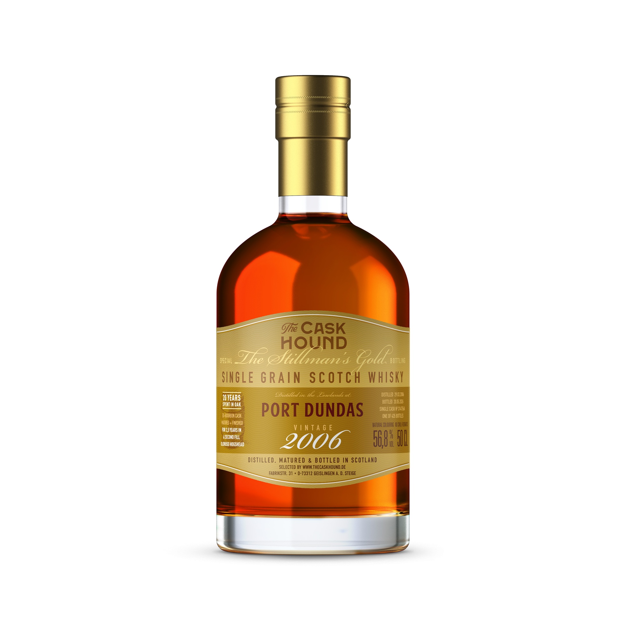 Port Dundas 20 Jahre 2006/2026 Oloroso Sherry The Caskhound 56,8% vol. 0,5 l