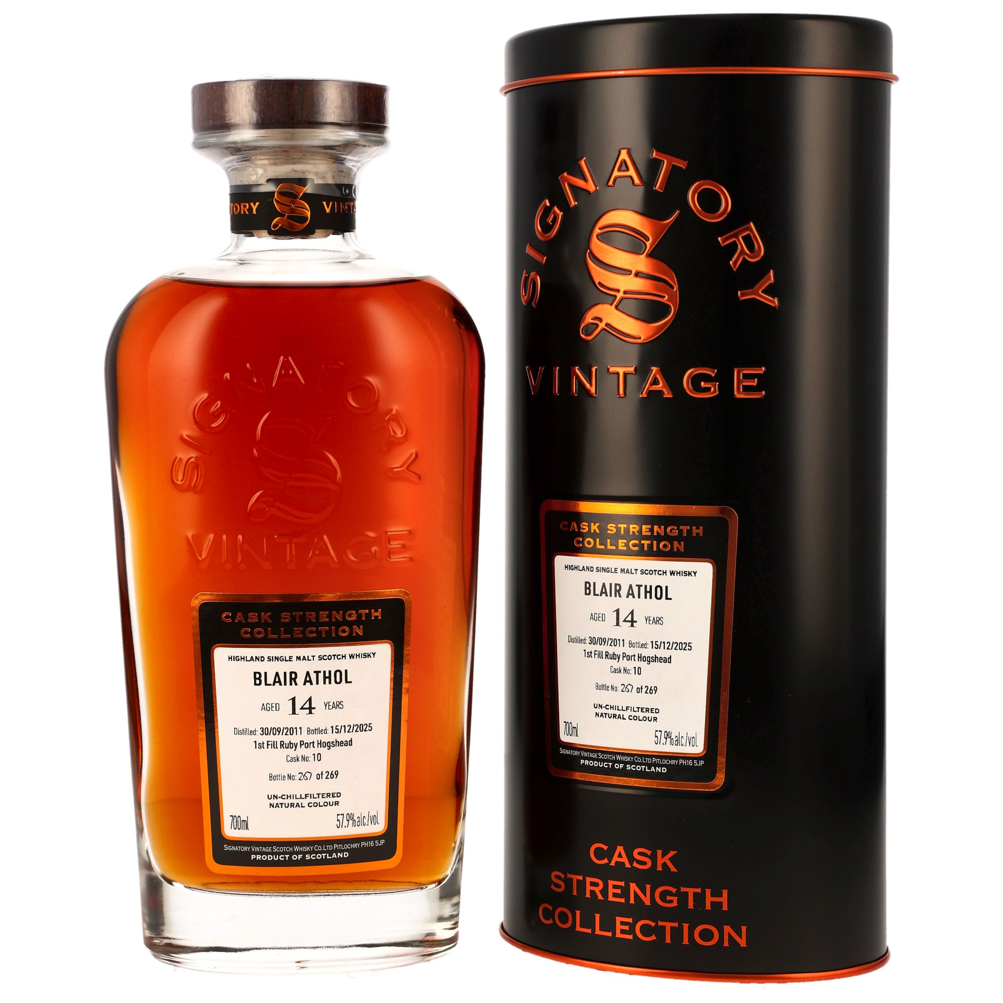 Blair Athol 14 Jahre 2011/2025 1st Fill Ruby Port Signatory Cask Strength #10 57,9% vol.