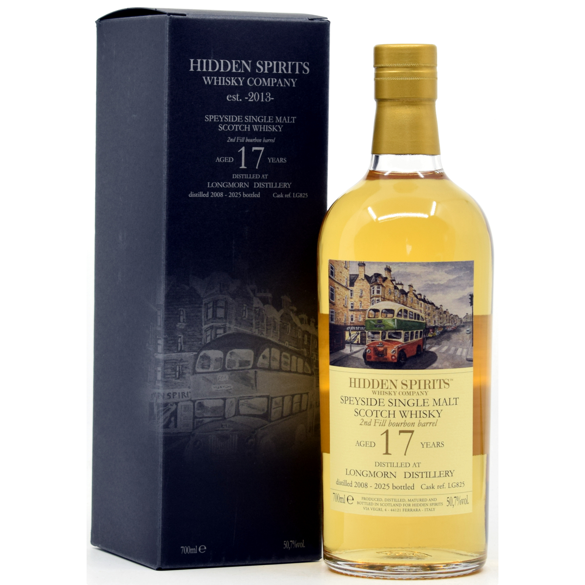 Longmorn 17 Jahre 2008/2025 Hidden Spirits Bus Label 50,7% vol.