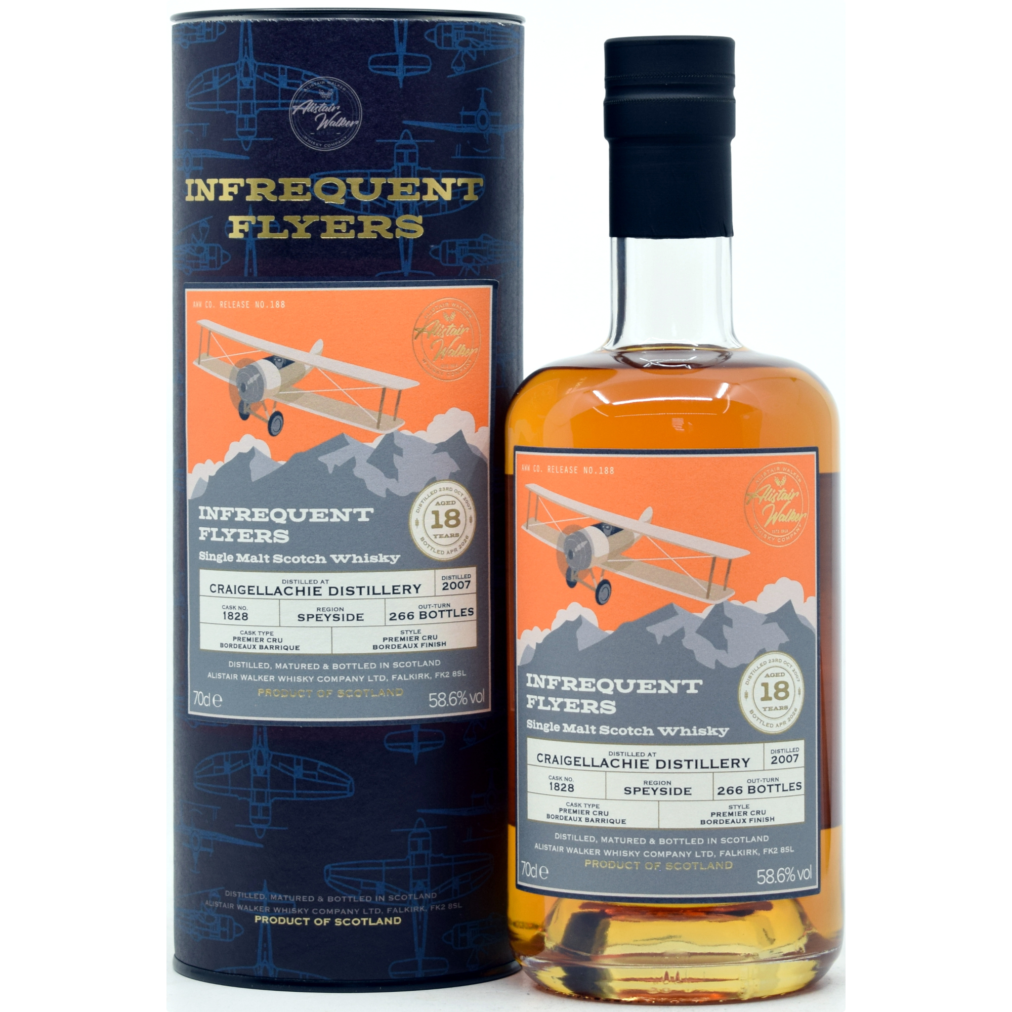 Craigellachie 18 Jahre 2007/2026 Premier Cru Bordeaux  Alistair Walker Infrequent Flyers 58,6% vol.