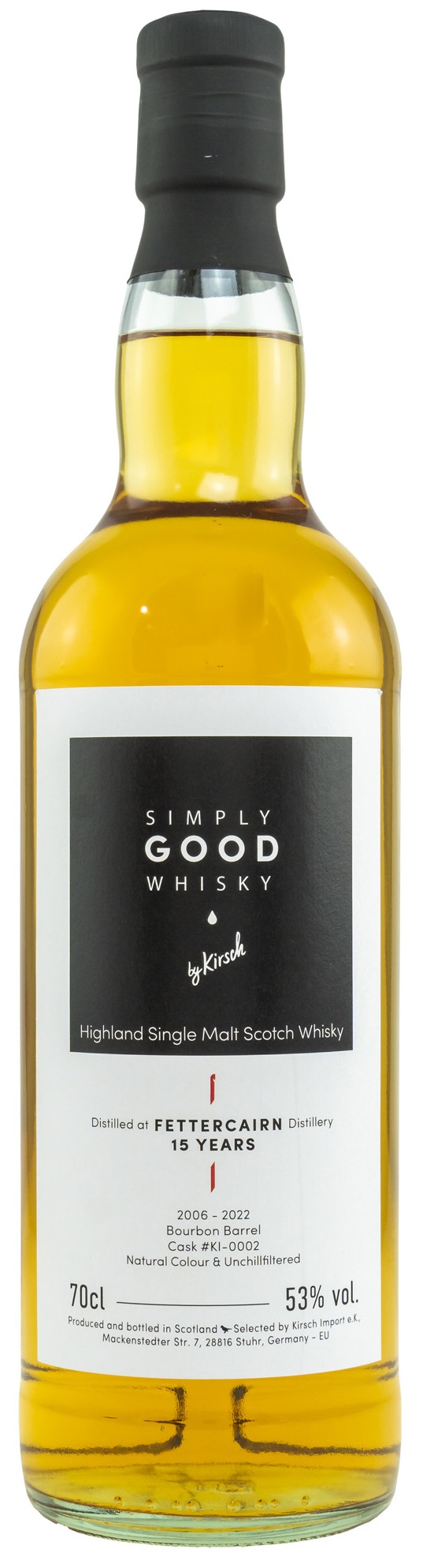 fettercairn_2006_KI Fettercairn 15 Jahre 2006/2022 Simply Good Whisky by Kirsch 53% vol.