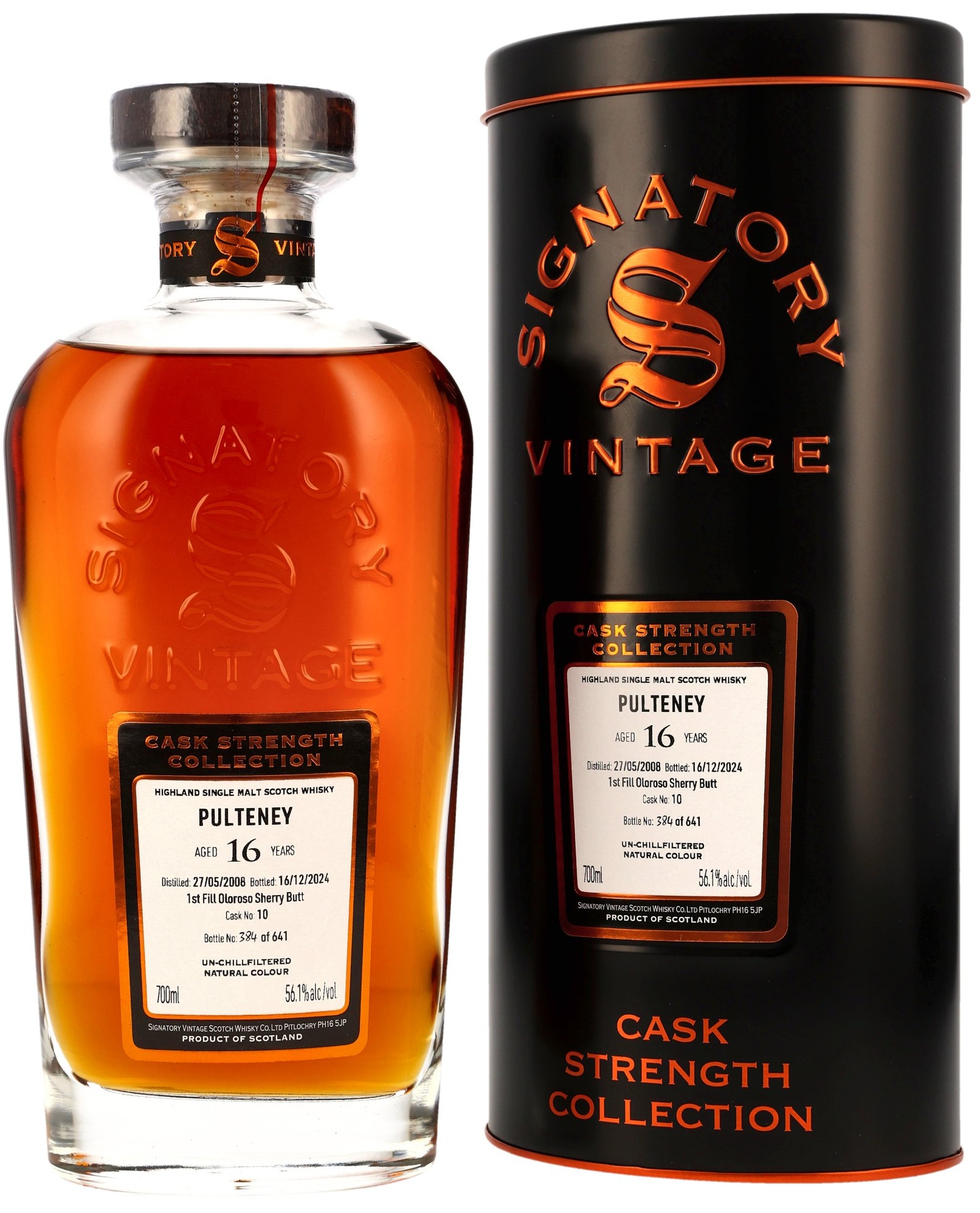 Pulteney-2008-sv-10 Pulteney 16 Jahre 2008/2024 Sherry Cask Signatory Vintage Cask Strength Collection 56,1% vol.