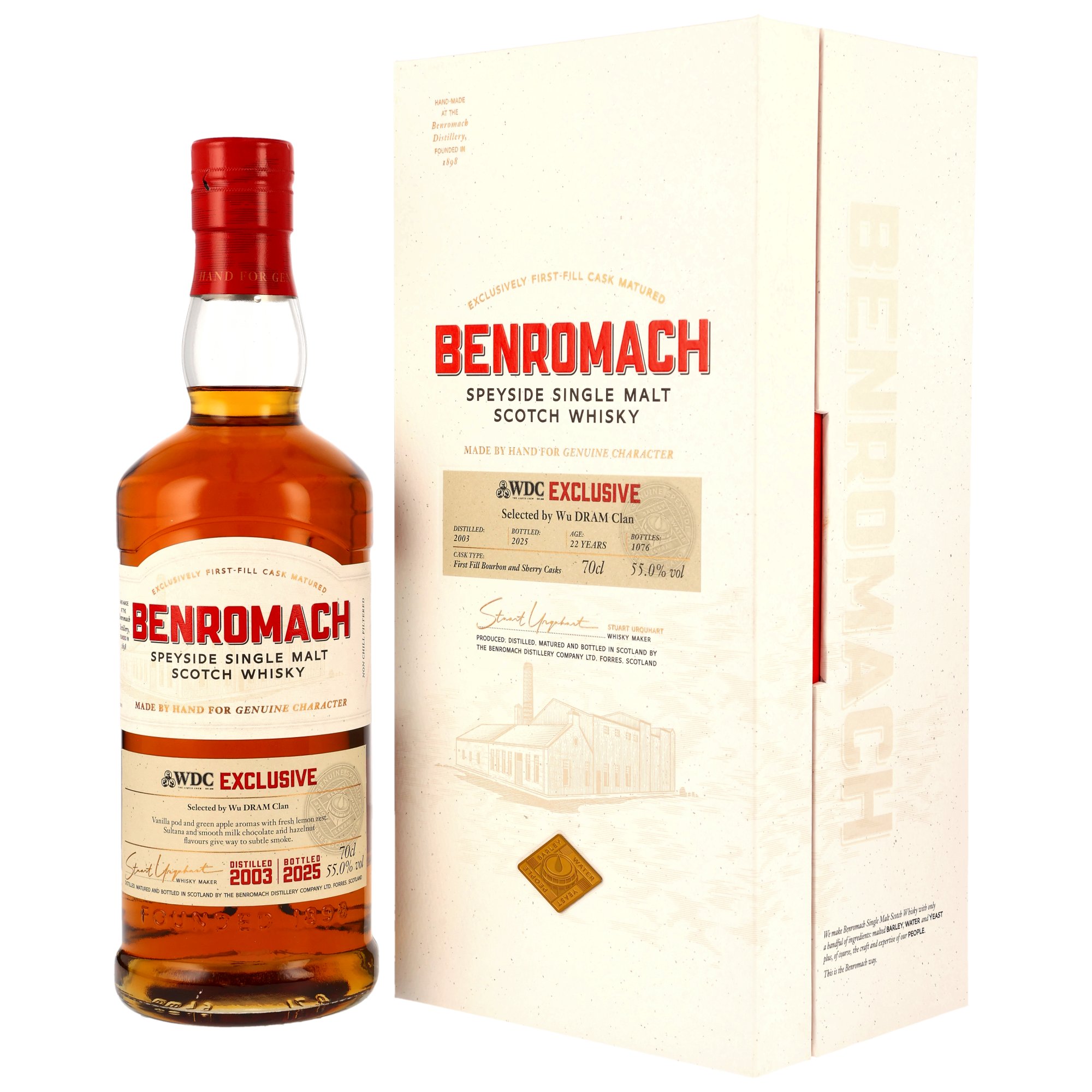 Benromach 22 Jahre 2022/2025 1st Fill Bourbon & Sherry Casks Wu Dram Clan 55% vol.