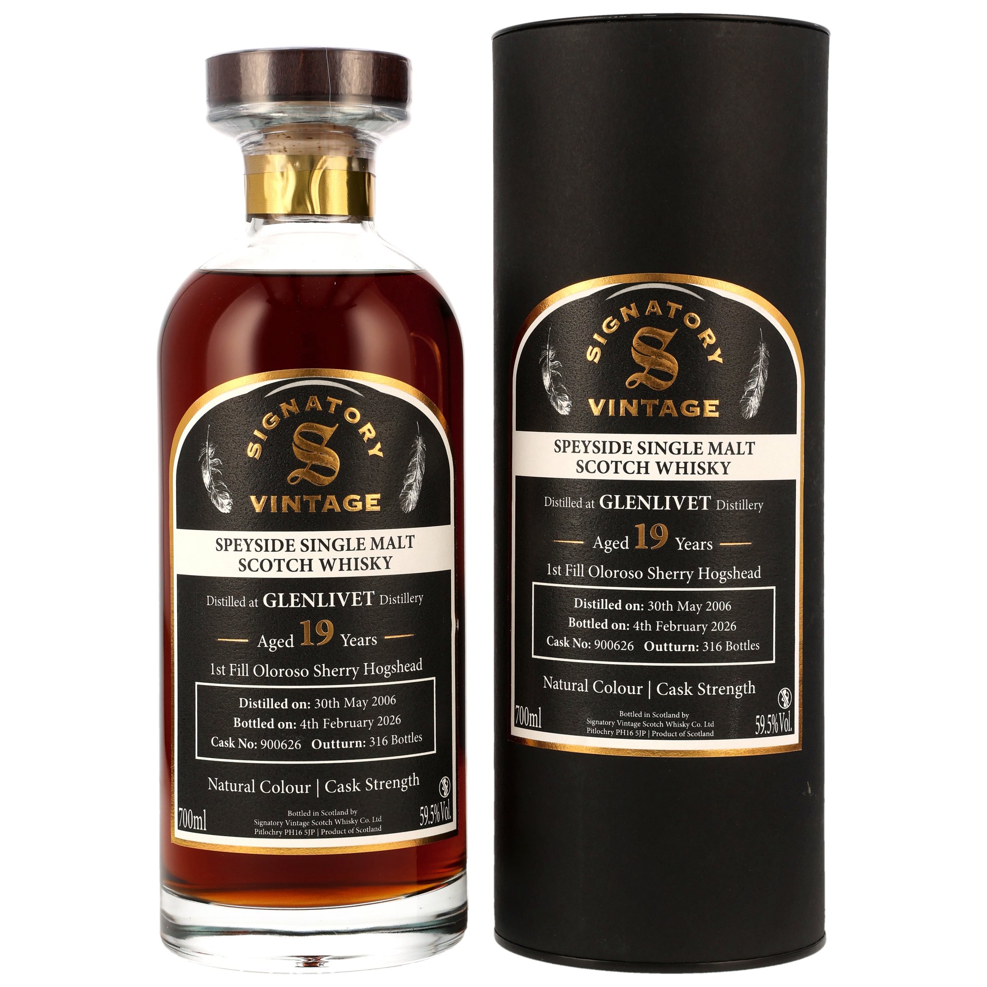Glenlivet 19 Jahre 2006/2026 1st Fill Sherry Signatory Vintage for germany #900626 59,5% vol.