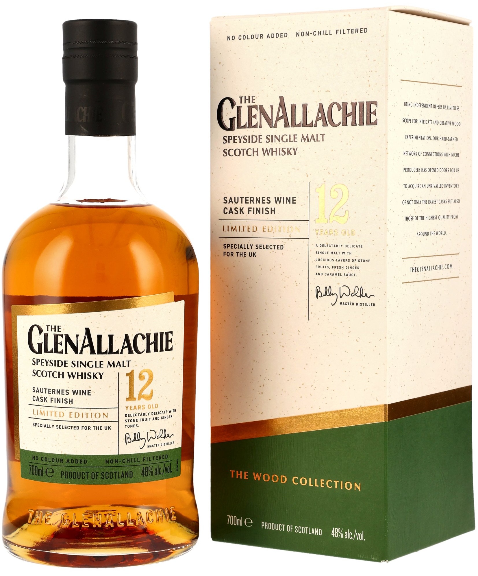 GlenAllachie-12-Sauternes-Wood-Finish Glenallachie 12 Jahre Sauternes Cask UK-exclusive Wood Collection 48% vol.