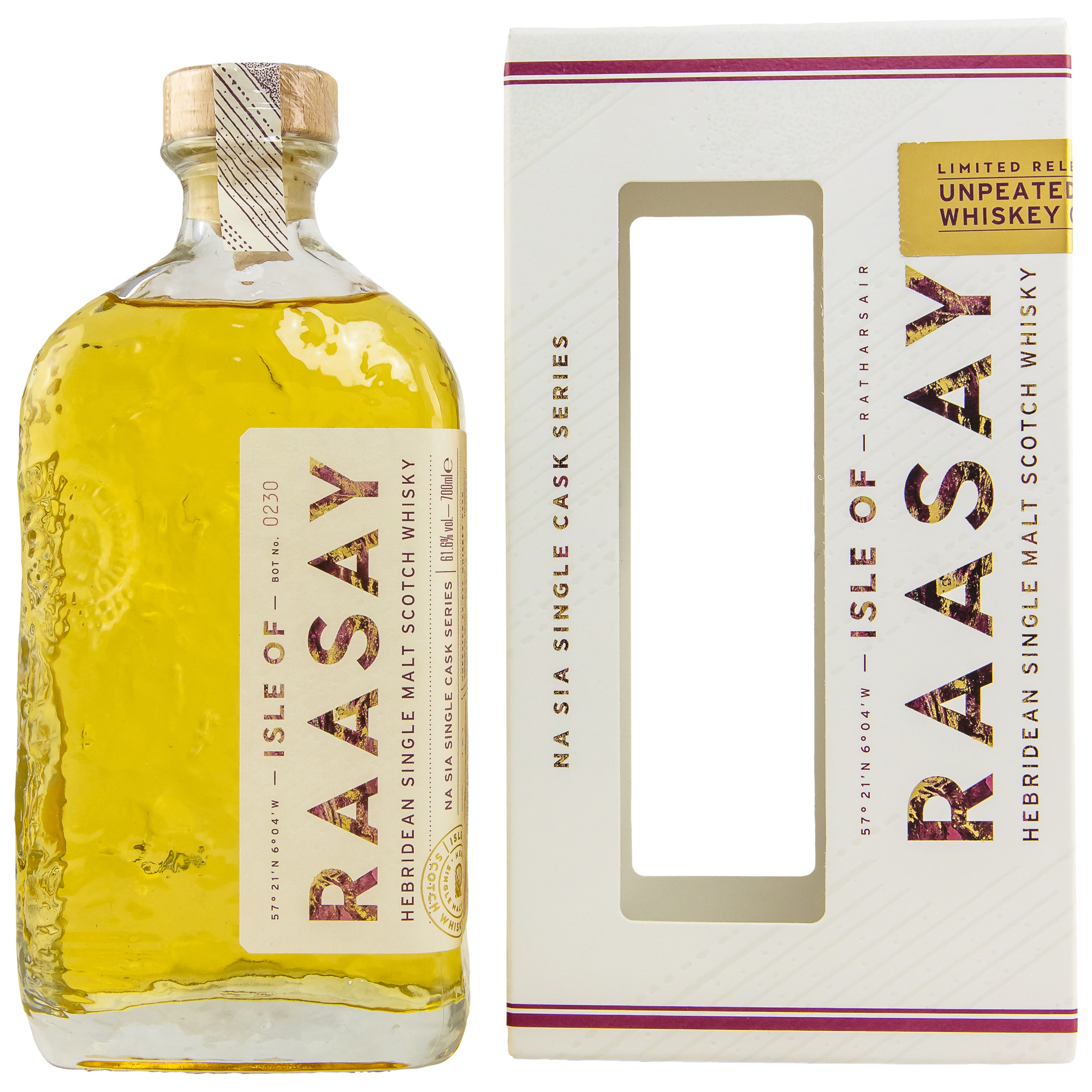 raasay_19_245 Isle of Raasay Unpeated 1st Fill Rye Cask Na Sia Single Cask #19/245 61,6% vol.