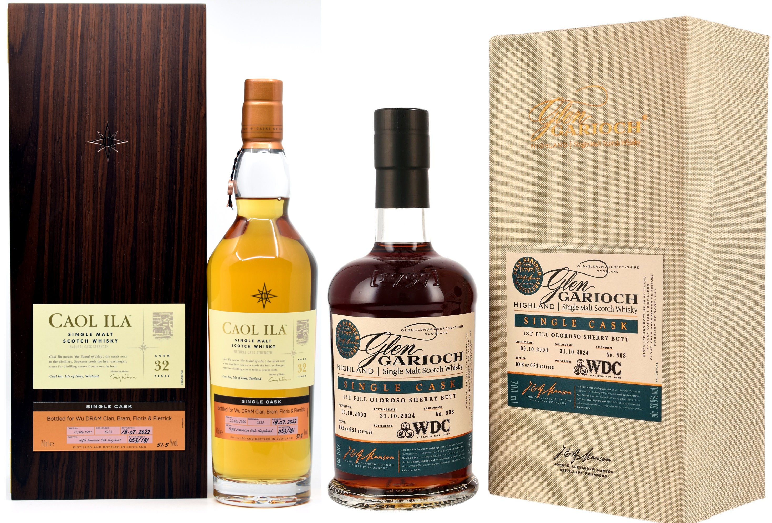 wdc-set Wu Dram Set - Caol Ila 1990/2022 Cask of Distinction 51,5% vol. + Glen Garioch 2003/2024 53,9% vol.