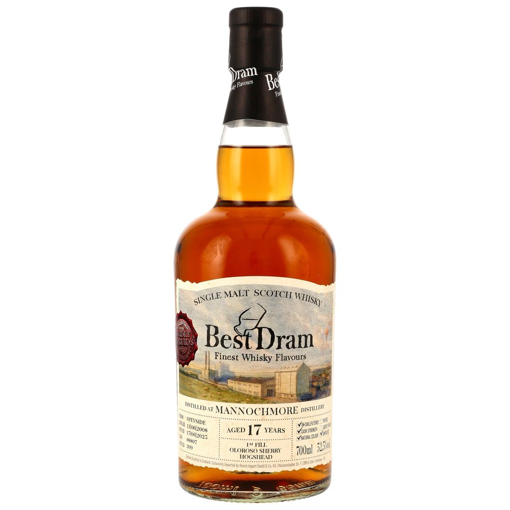 Mannochmore 17 Jahre 2008/2025 1st Fill Oloroso Sherry Best Dram 52,5% vol