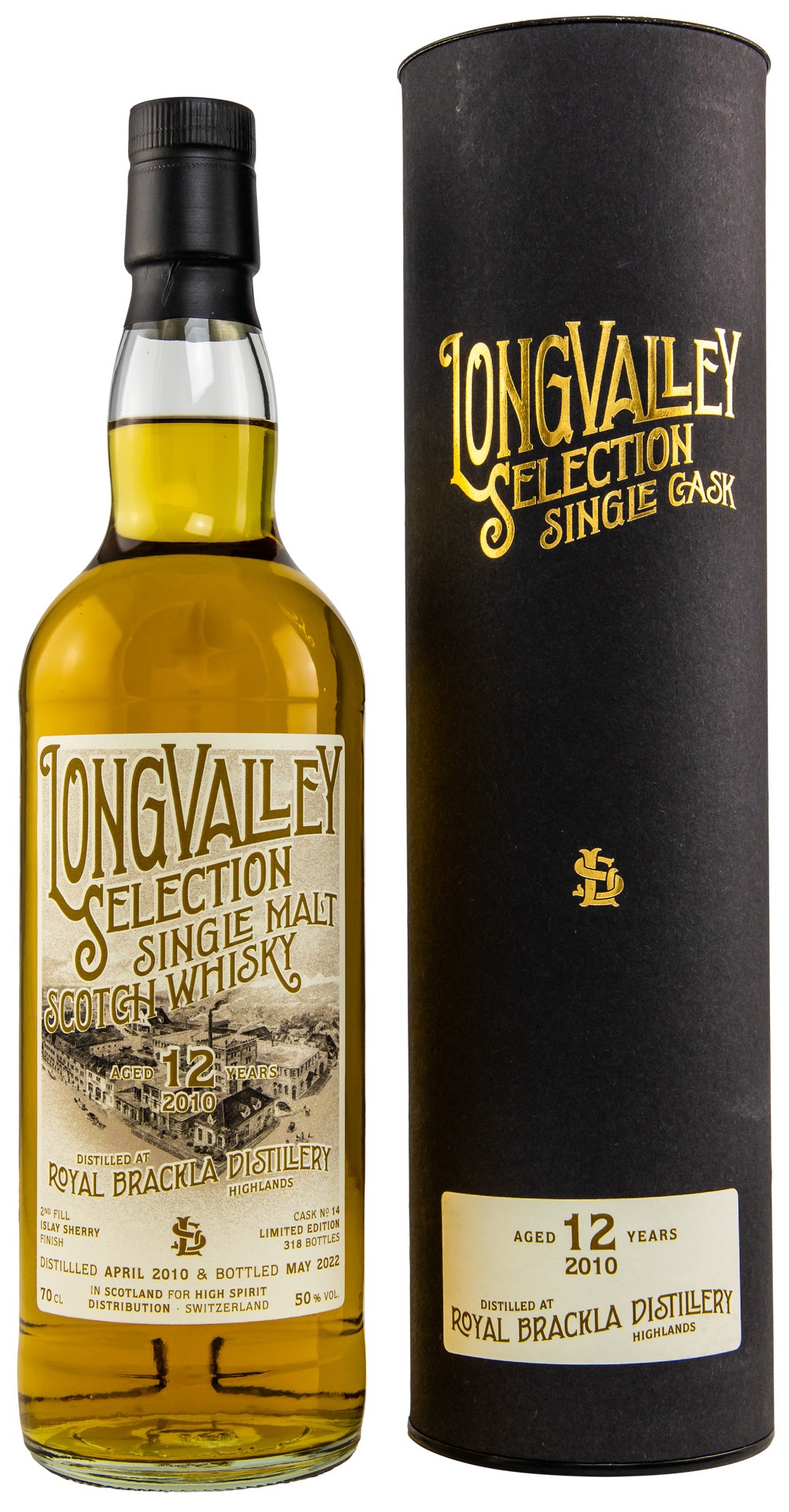 royal_brackla_12_LV Royal Brackla 12 Jahre 2010/2022 2nd Fill Islay Sherry Cask LongValley Selection 50% vol.