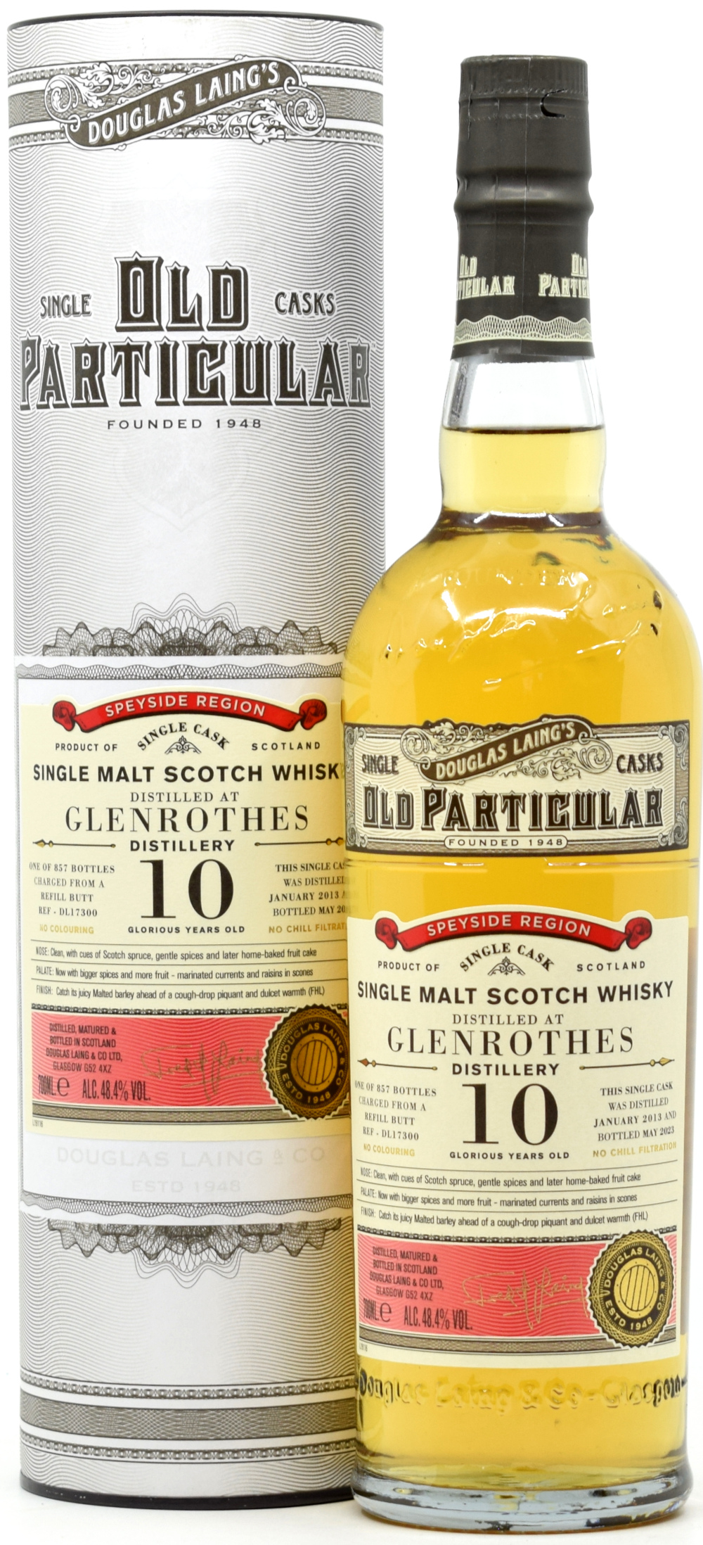 glenrothes_10_DL Glenrothes 10 Jahre 2013/2023 Sherry Cask Old Particular Douglas Laing 48,4% vol.