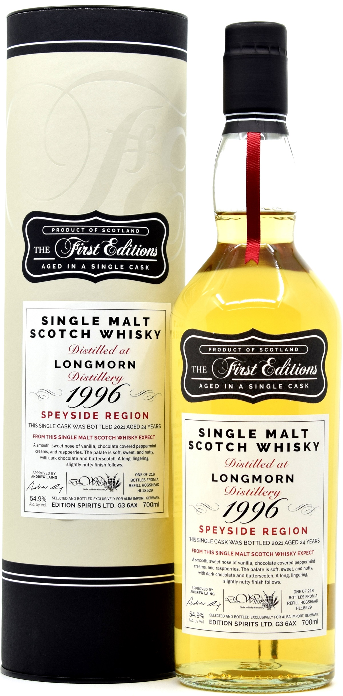 longmorn_1996_ed4AIR6u50doHmX Longmorn 24 Jahre 1996/2021 First Editions for deinwhisky.de 54,9% vol.
