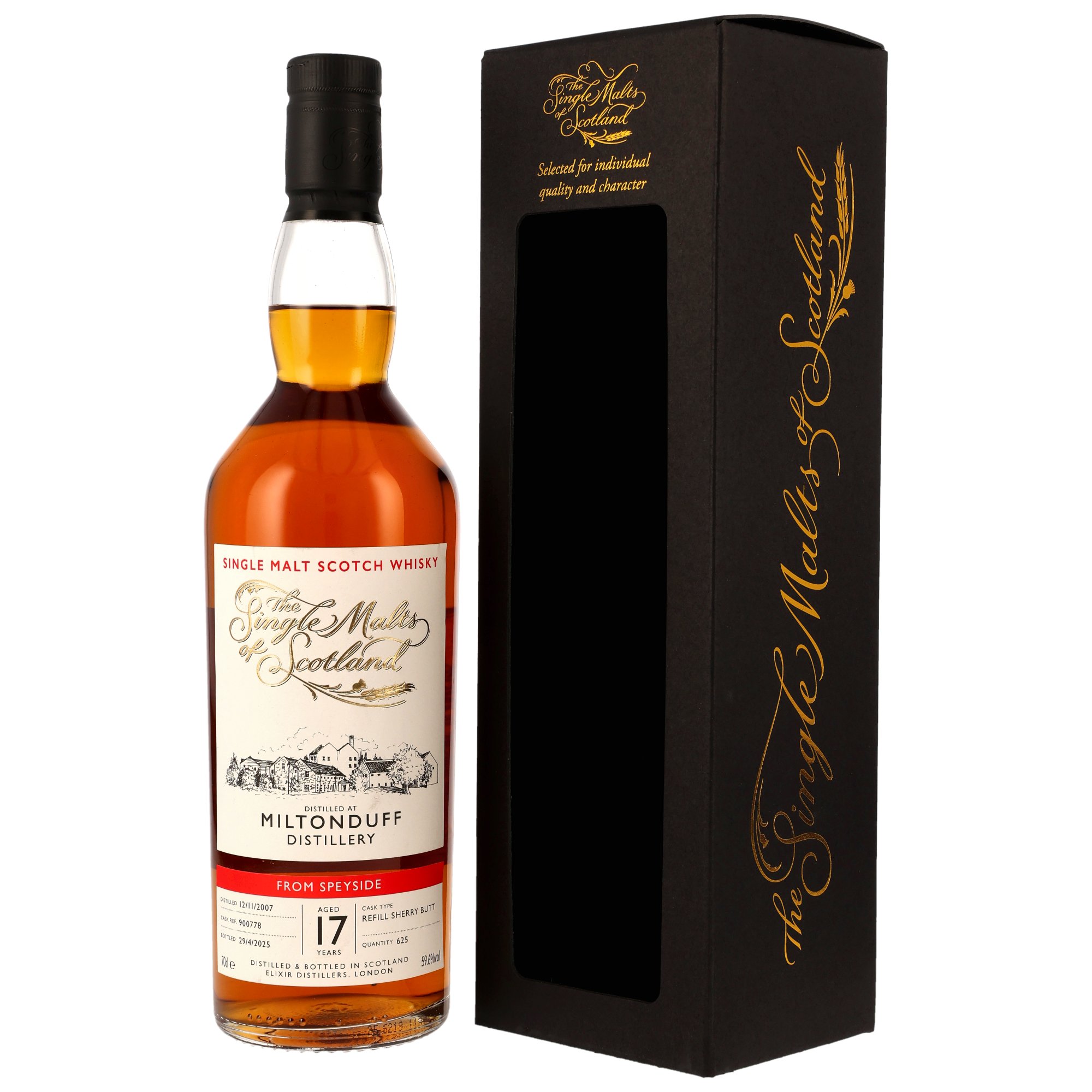 Miltonduff 17 Jahre 2007/2025 Sherry Cask The Single Malts of Scotland #900778 59,6% vol.