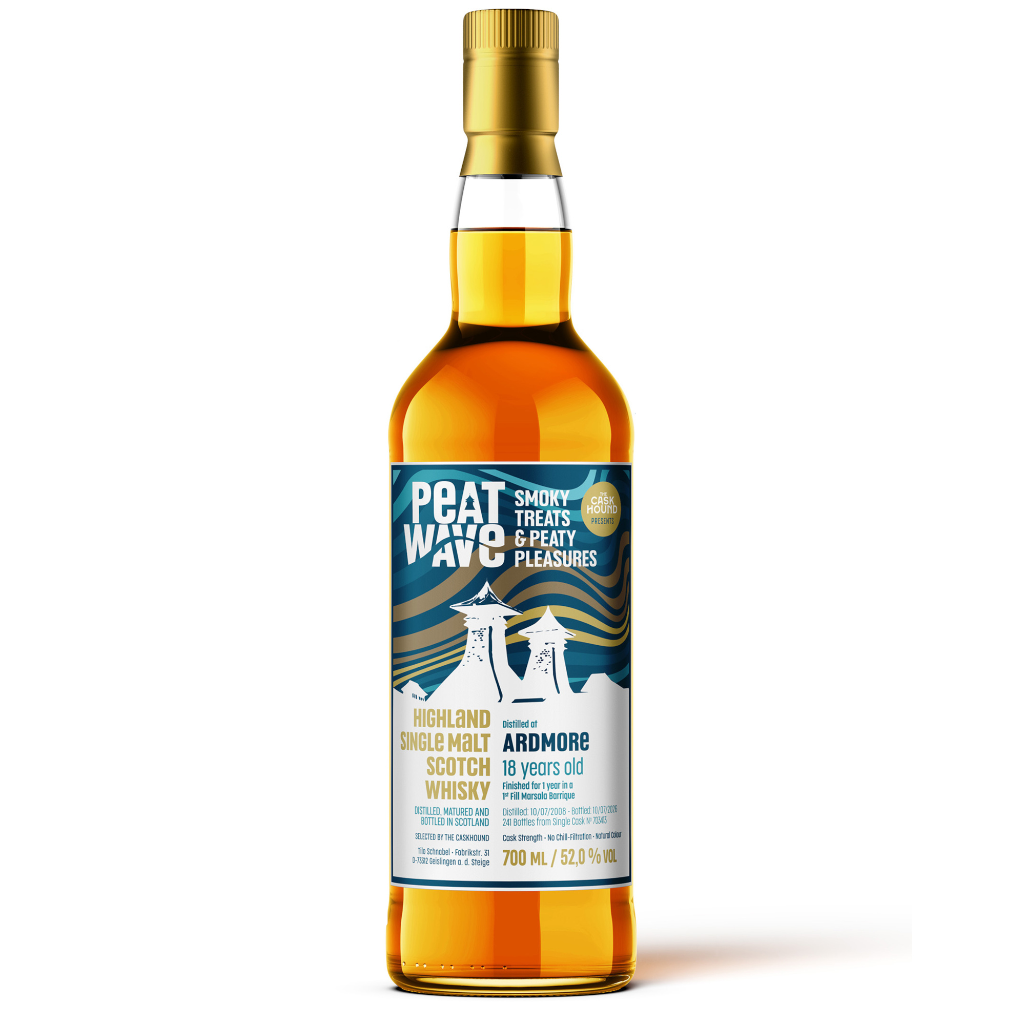 Ardmore 18 Jahre 2008/2026 1st Fill Marsala The Caskhound Peatwave 52% vol.