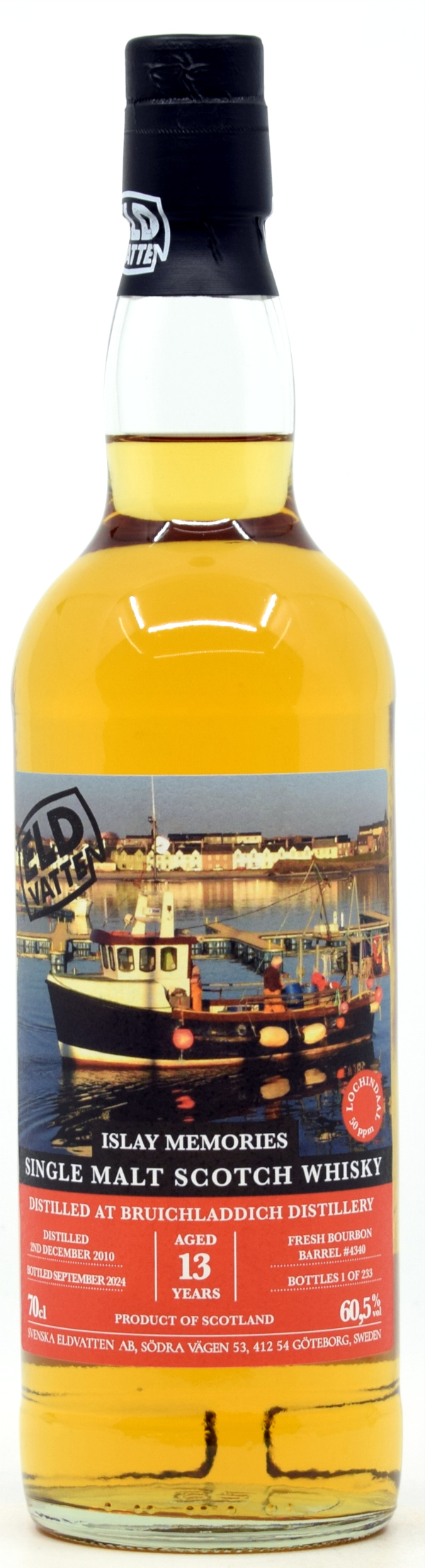 bruichladdich_13_SE Lochindaal / Bruichladdich 13 Jahre 2010/2024 Svenska Eldvatten Islay Memories 60,5% vol.