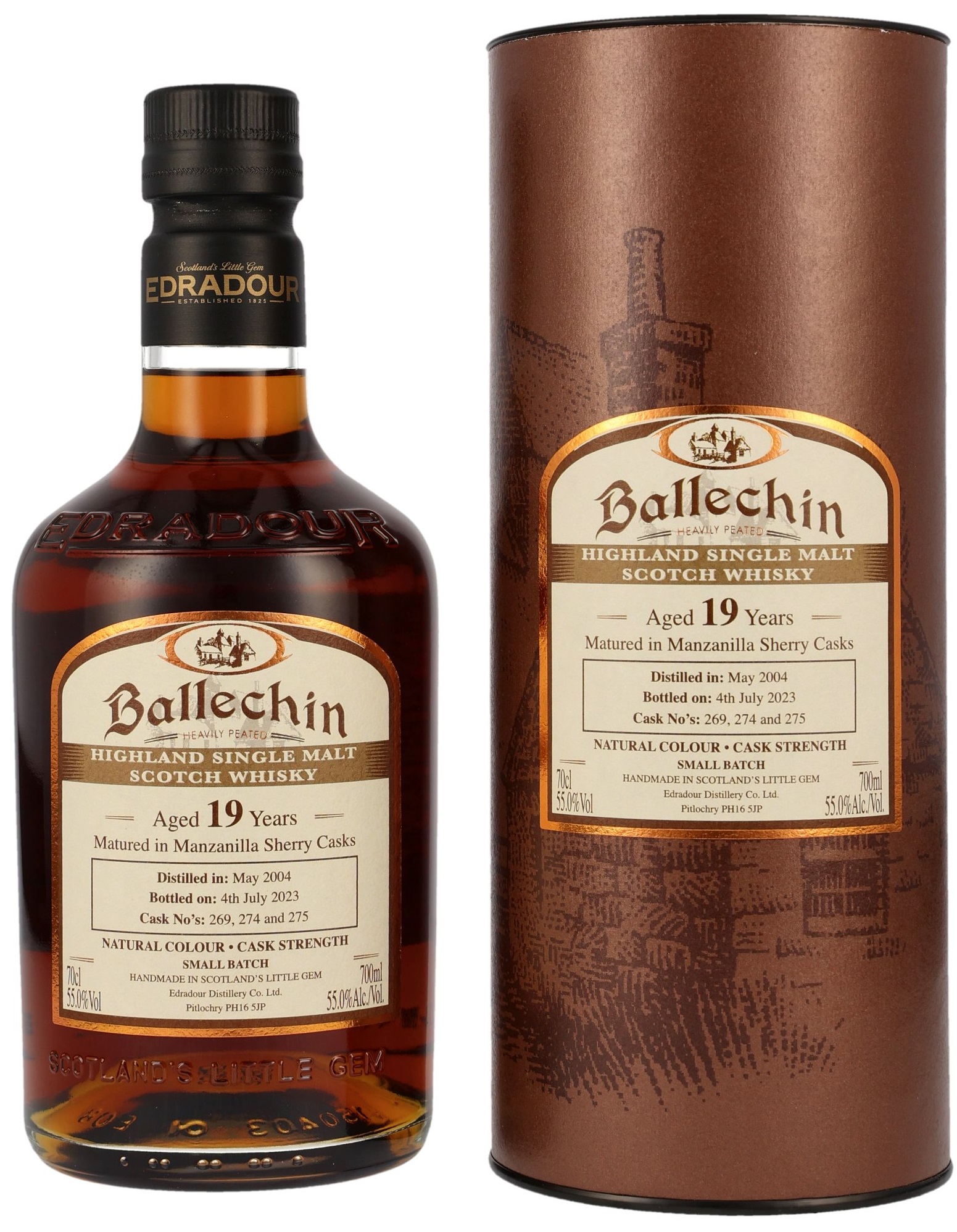 Ballechin-2004-manzamilla Ballechin 19 Jahre 2004/2023 Manzanilla Cask #269,274,275 55% vol.